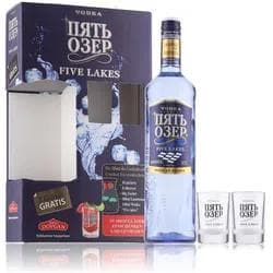 Five Lakes Special Russian Vodka 40% Vol. 0,7l in Geschenkbox mit 2 Gläsern