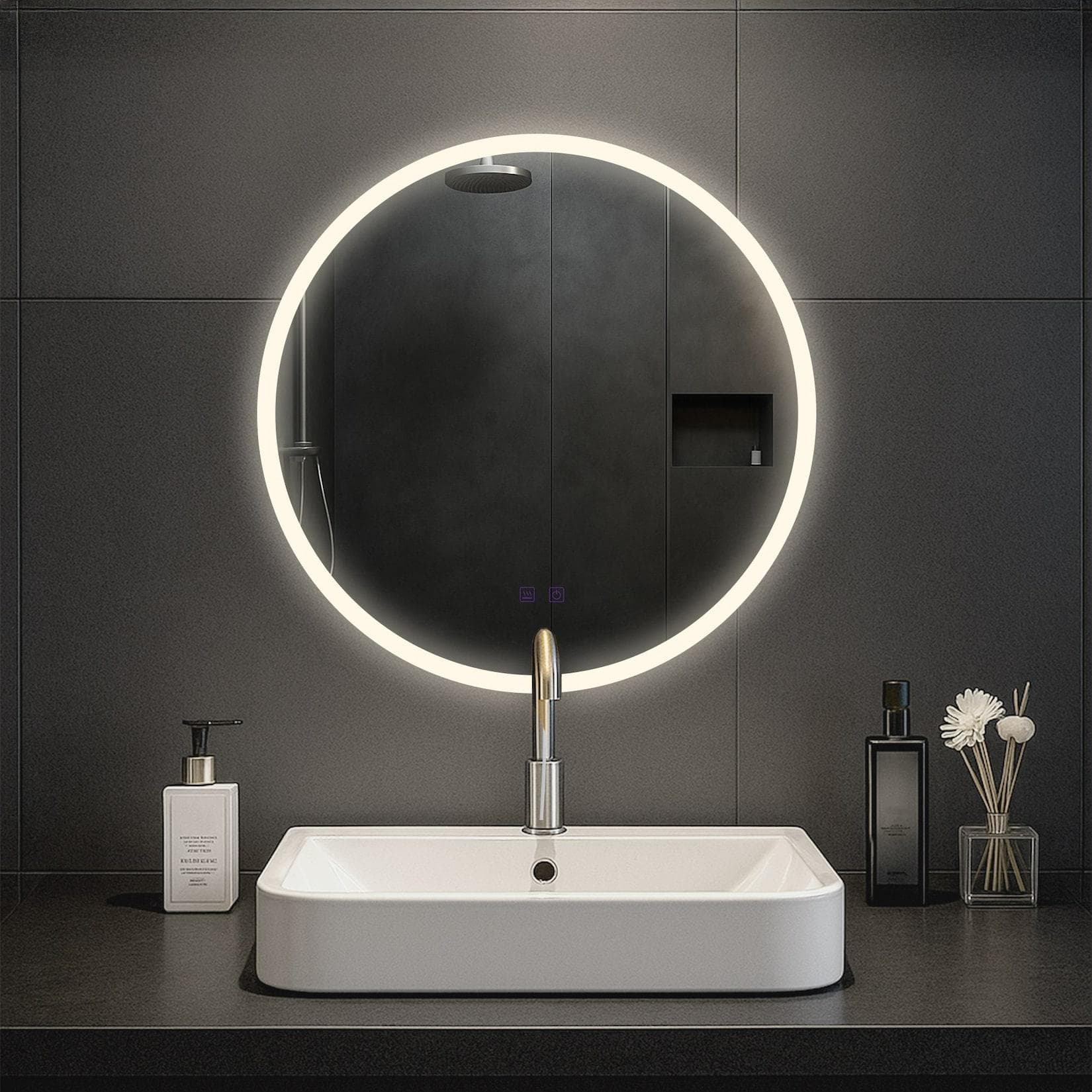 CLP Badspiegel Laconia mit Bluetooth-Lautsprecher, LED-Beleuchtung, Anti-Beschlag