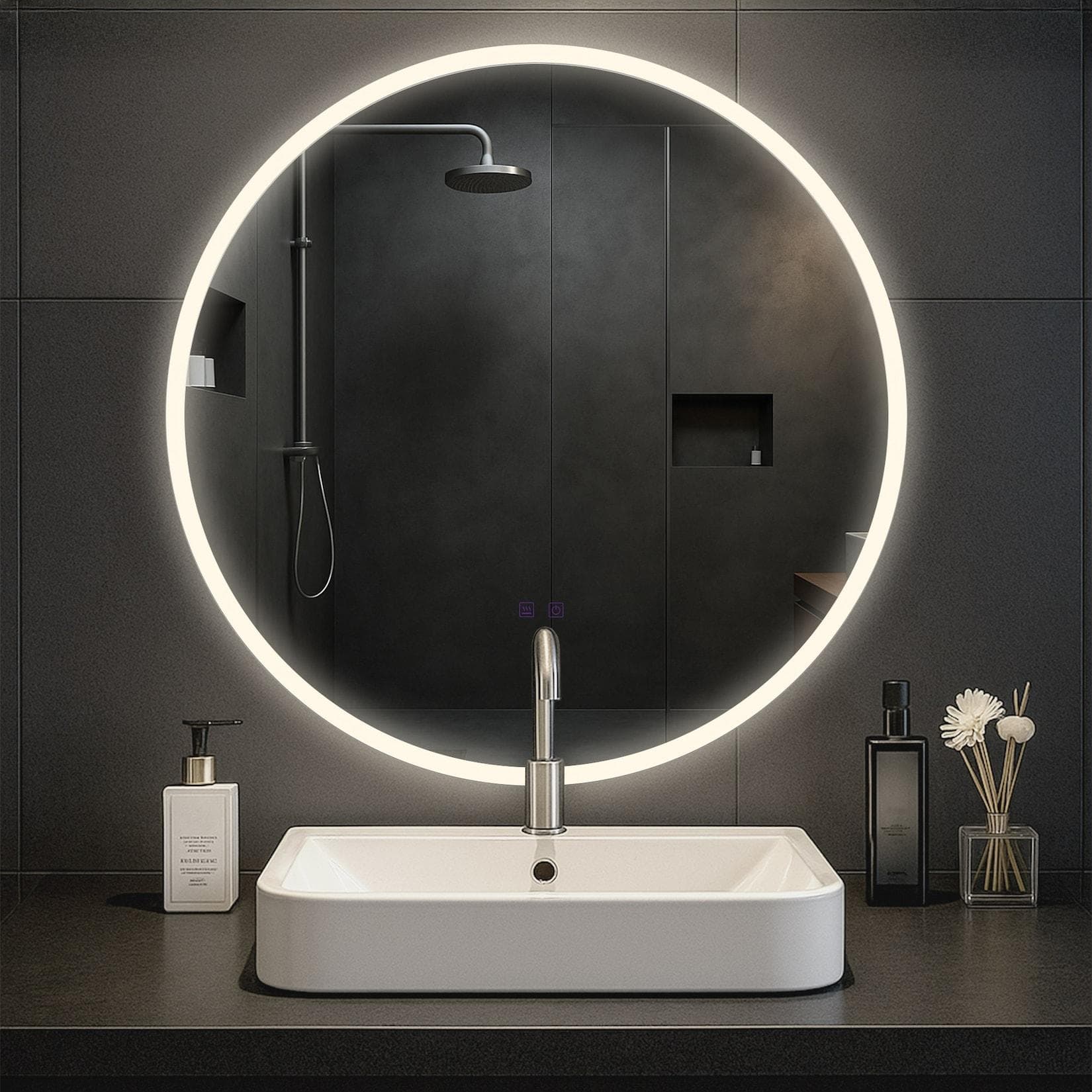 CLP Badspiegel Laconia mit Bluetooth-Lautsprecher, LED Beleuchtung, Anti-Beschlag