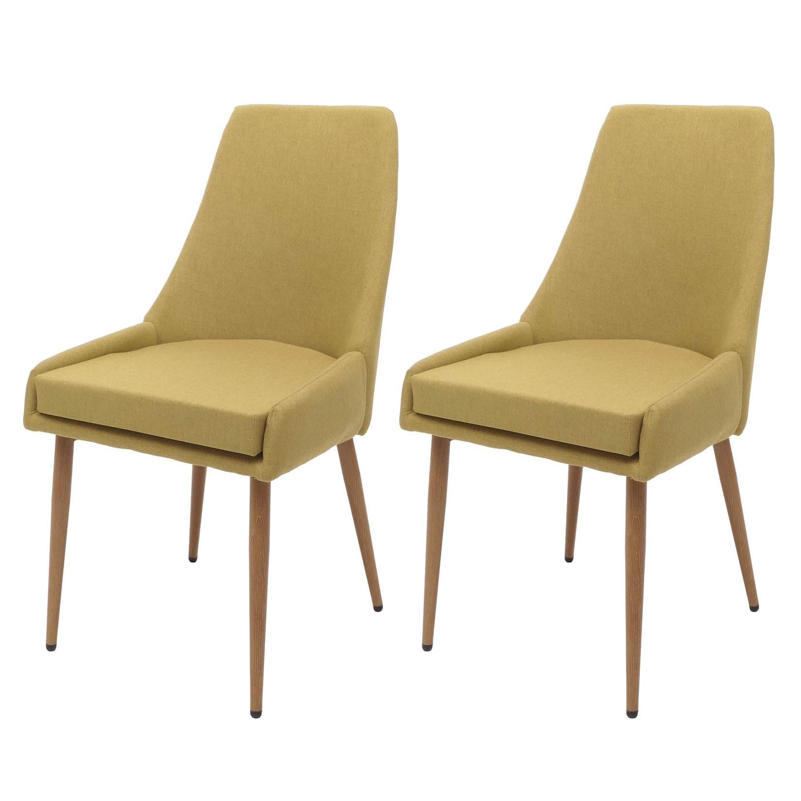 2er-Set Esszimmerstuhl MCW-O27, Küchenstuhl Polsterstuhl Stoff/Textil Metall Grün