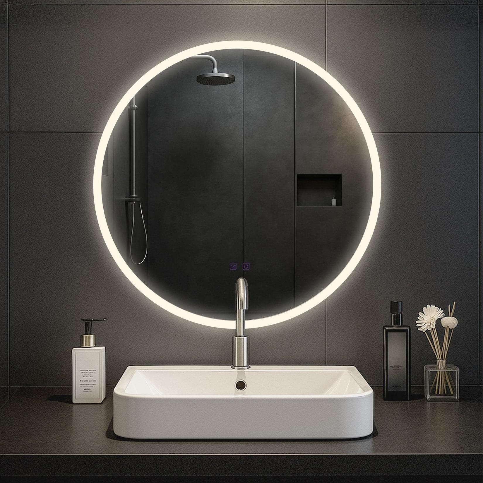 CLP Badspiegel Laconia mit Beleuchtung, Bluetooth-Lautsprecher, Anti-Beschlag