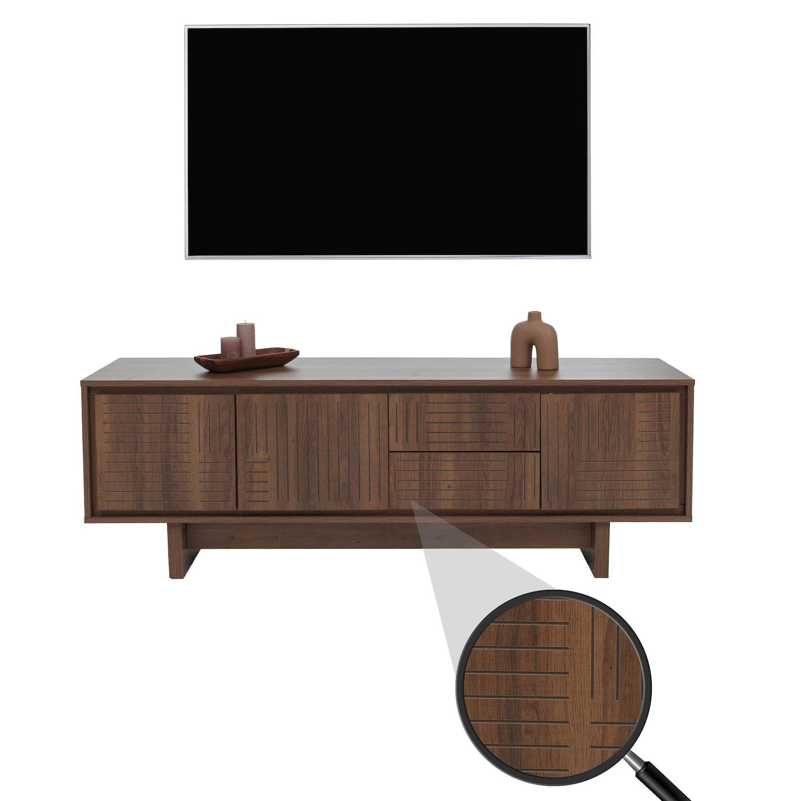 MCW TV-Rack MCW-O34 Push-to-Open Funktion Braun