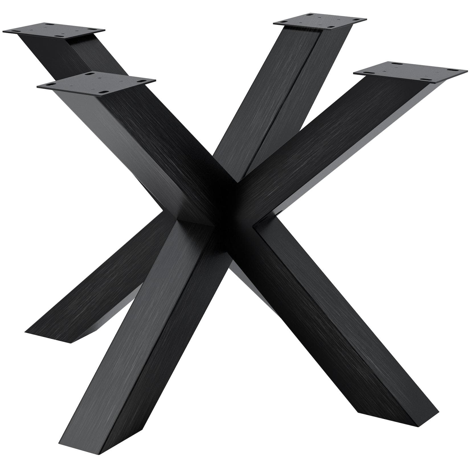 CLP Tischbeine Metall schwarz Esstisch Harlan, Tischgestell pulverbeschichtet, besonders stabil bis 300 kg belastbar, für DIY-Tische