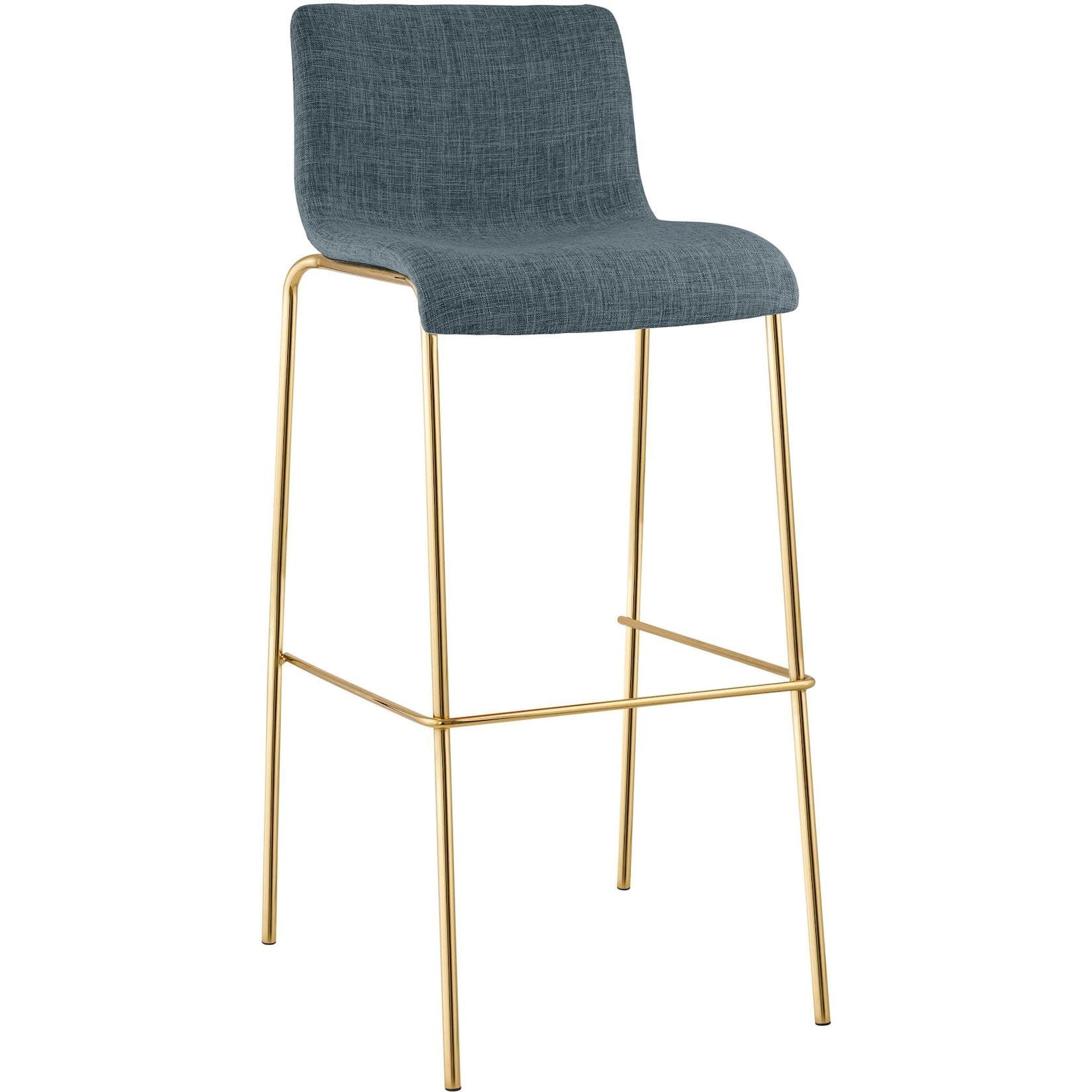 CLP Barhocker Hover, Barstuhl stapelbar mit Stoffbezug, Metallgestell Goldoptik