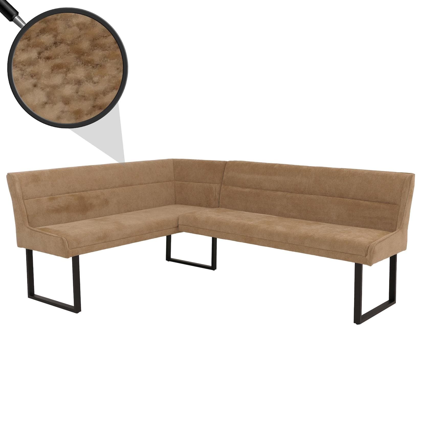 MCW Eckbank MCW-O81-159 Dekorative Ziernaht Mit höhenverstellbaren Fußbodenschonern