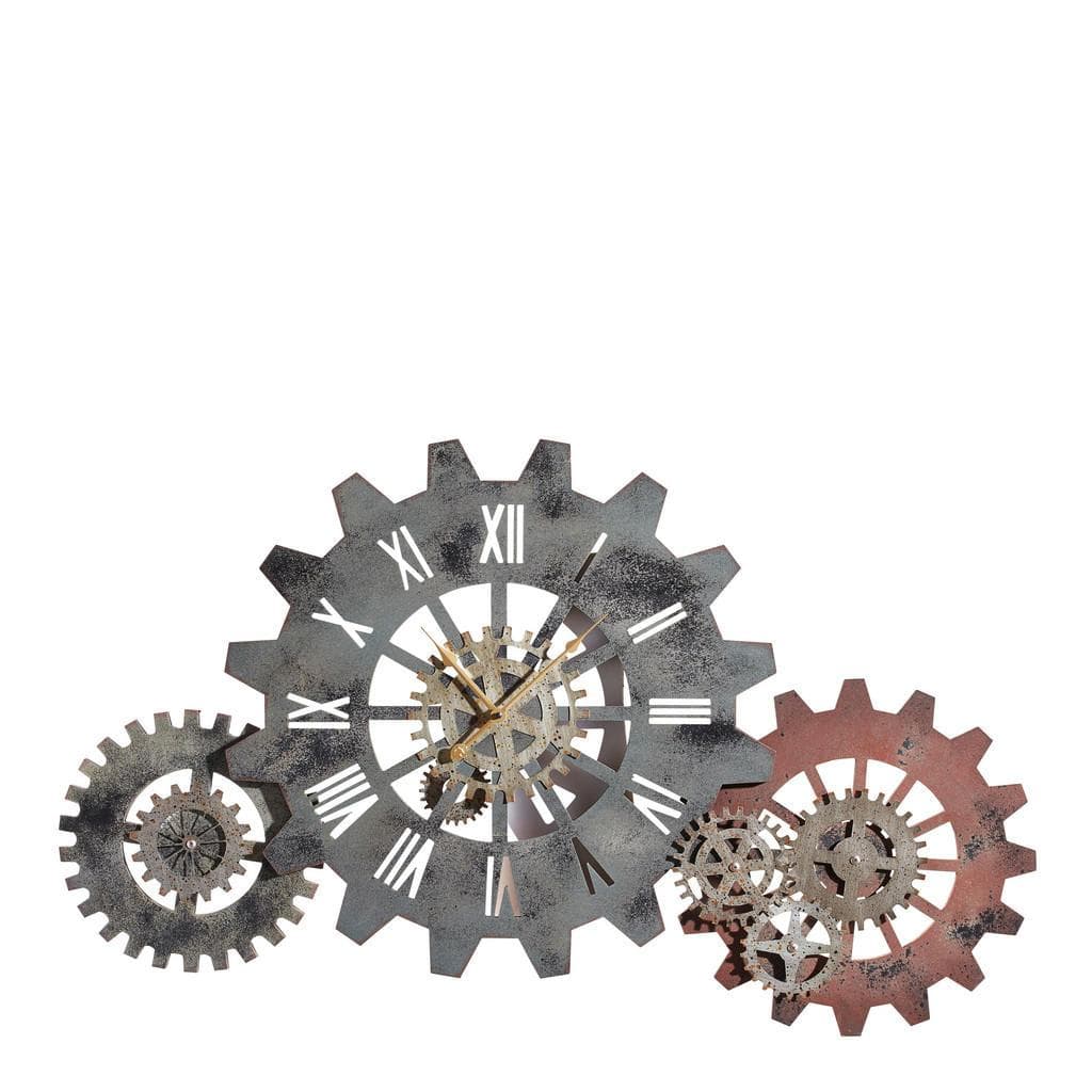 Ambia Home Wanduhr Braun Industriestil