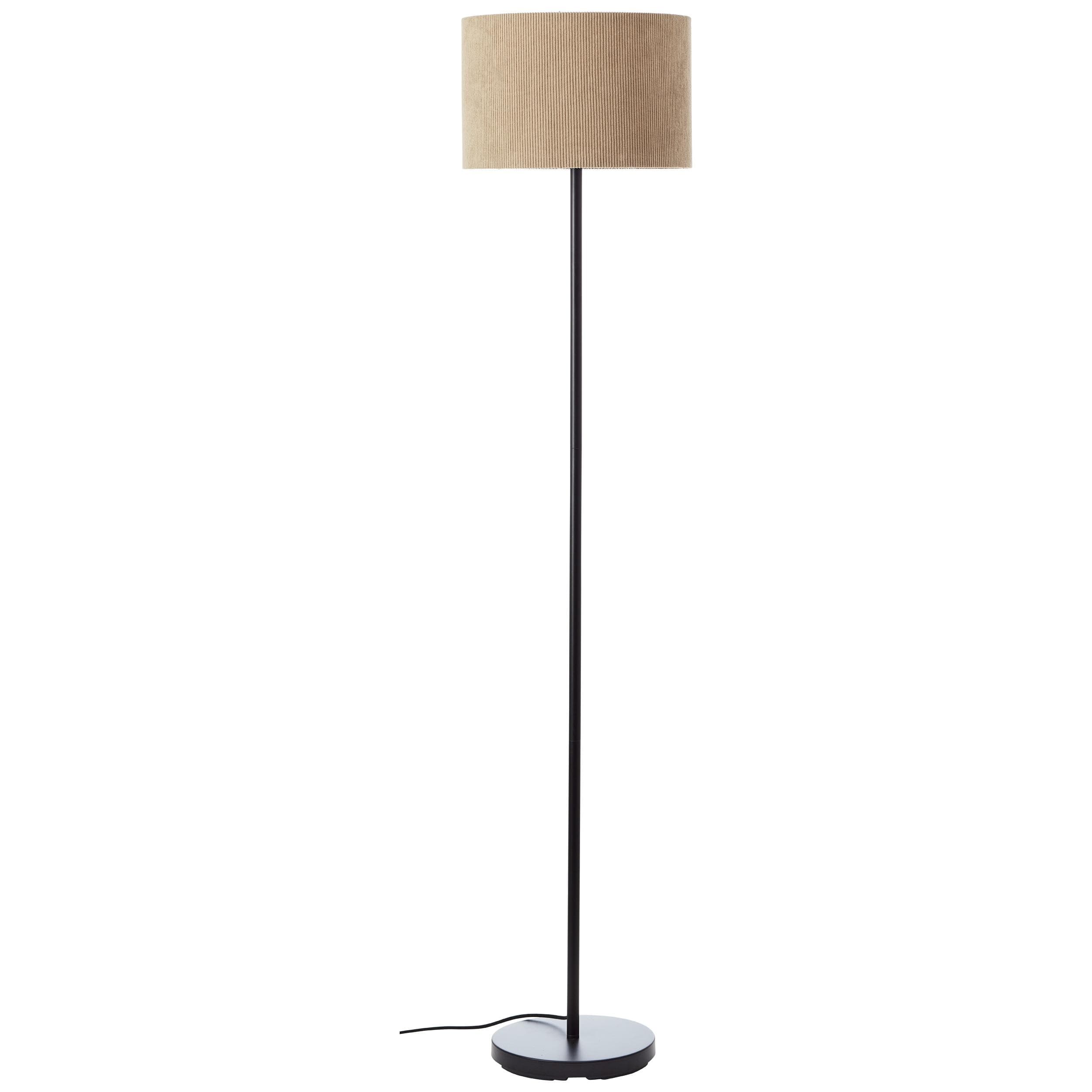 BRILLIANT Stehlampe Tony Grau/Schwarz Cord-Lampenschirm E27