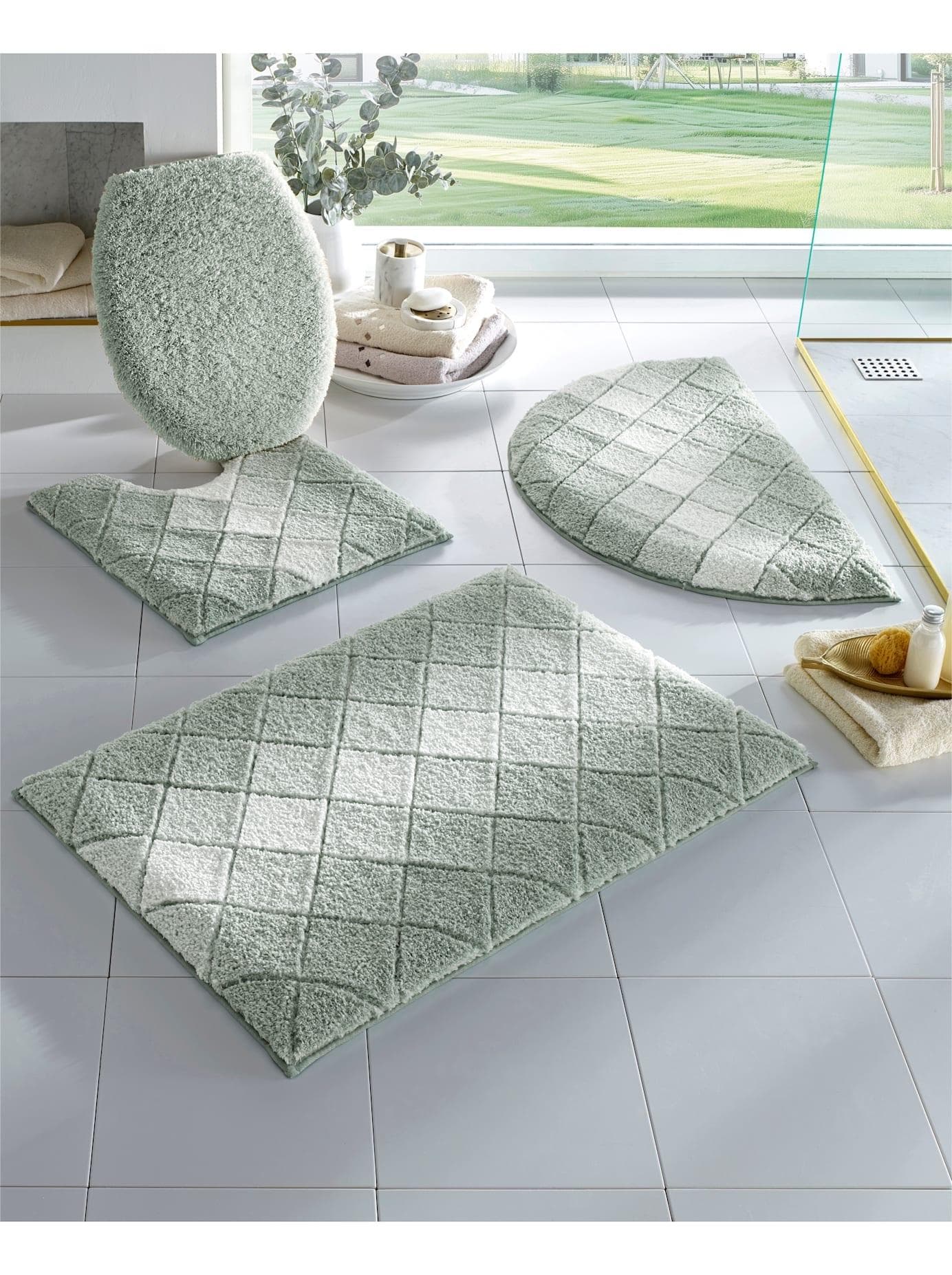 Badematte Hagemann Kalkmint Halbrund