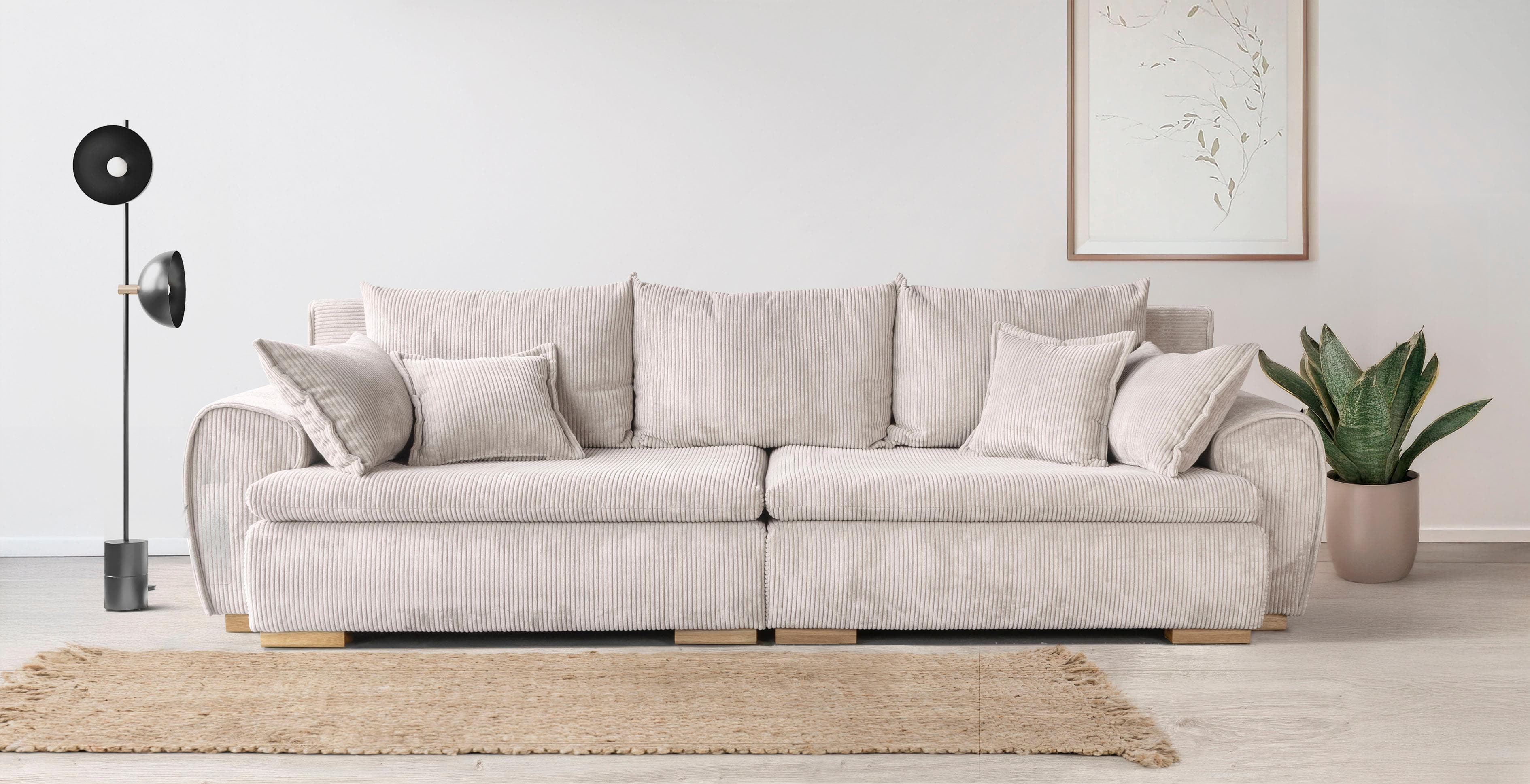 HOME AFFAIRE Big-Sofa Katja Beige Cord 4-Sitzer