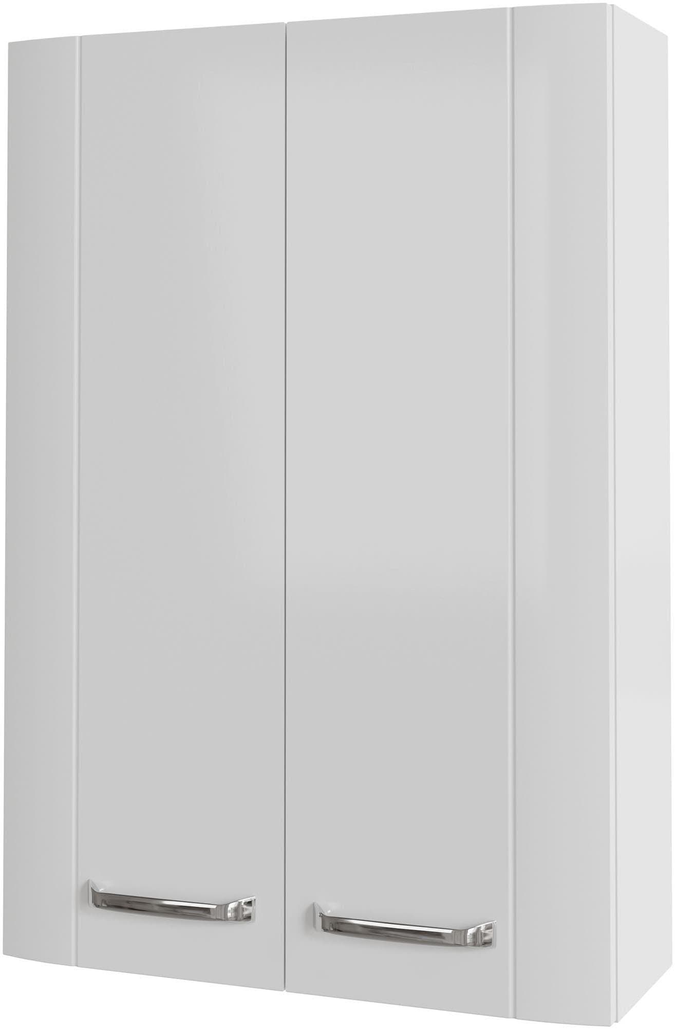 Hängeschrank SAPHIR Serie 3006 Badschrank 50cm 2 Türen 2 Glaseinlegeböden Weiß