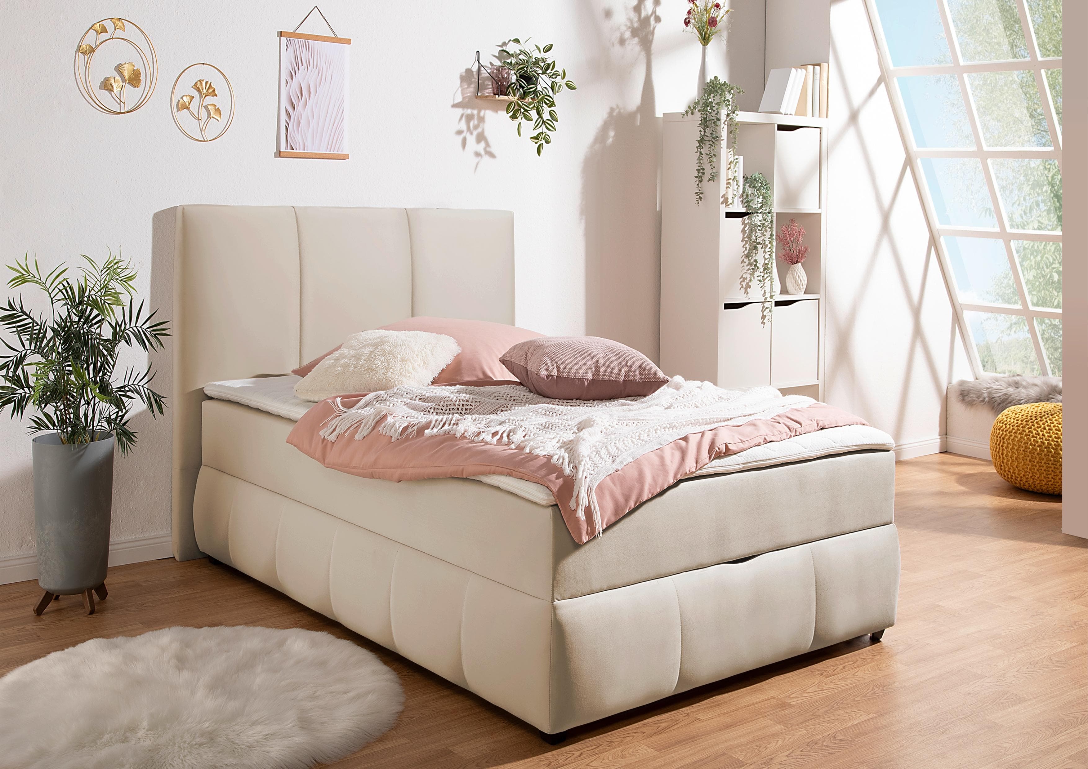 Boxbett OTTO HOME Hartley mit Bettkasten und Topper Beige