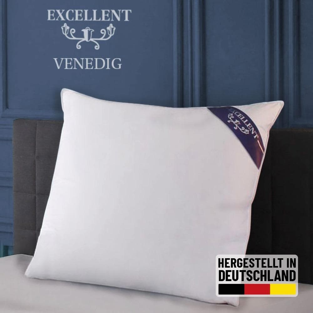 EXCELLENT 3-Kammer-Kopfkissen Weiß Baumwolle Daunen Federn