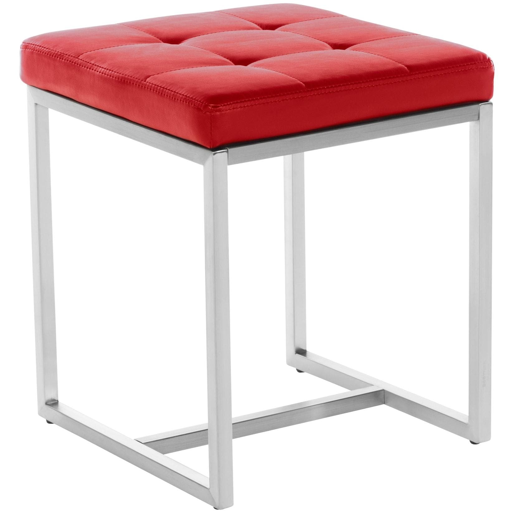 CLP Edelstahl-Sitzhocker Barci Kunstleder Moderner Hocker