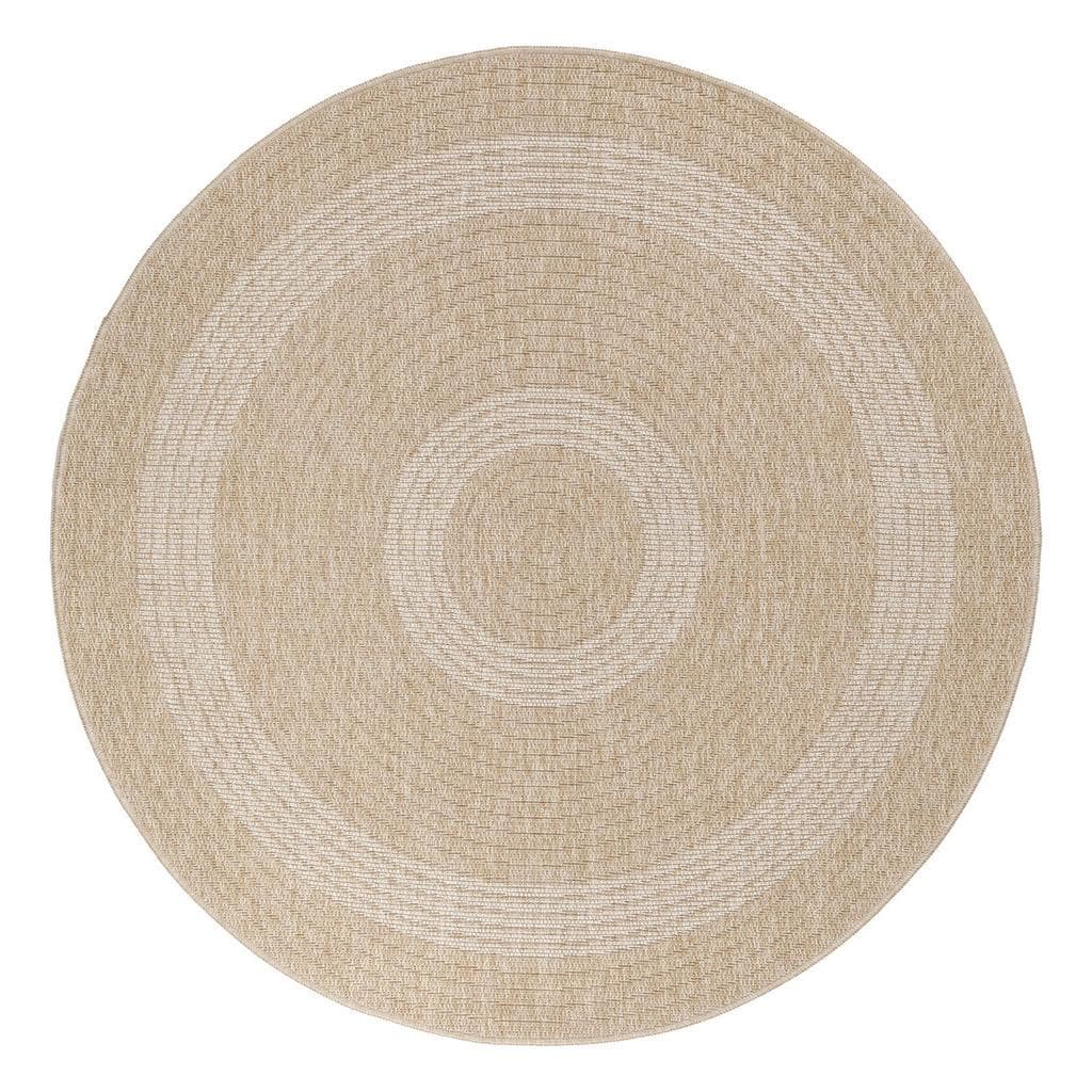 Ayyildiz Teppiche Outdoorteppich COMILLA 0886 Rund Beige Pflegeleicht