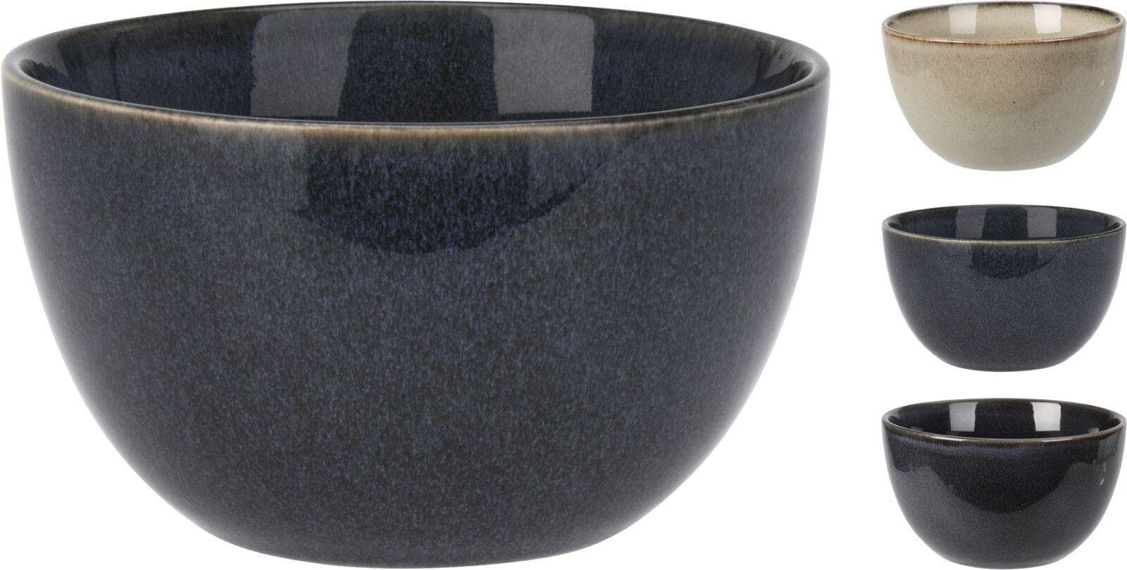 Schale TONWARE Keramik Beige Anthrazit Dunkelblau