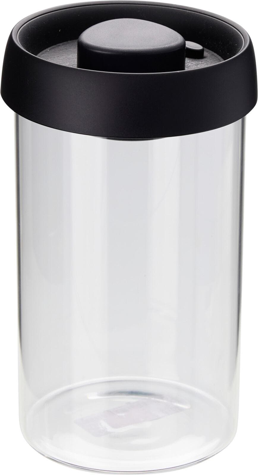 Vorratsdose Glas 1000 ml transparent/schwarz