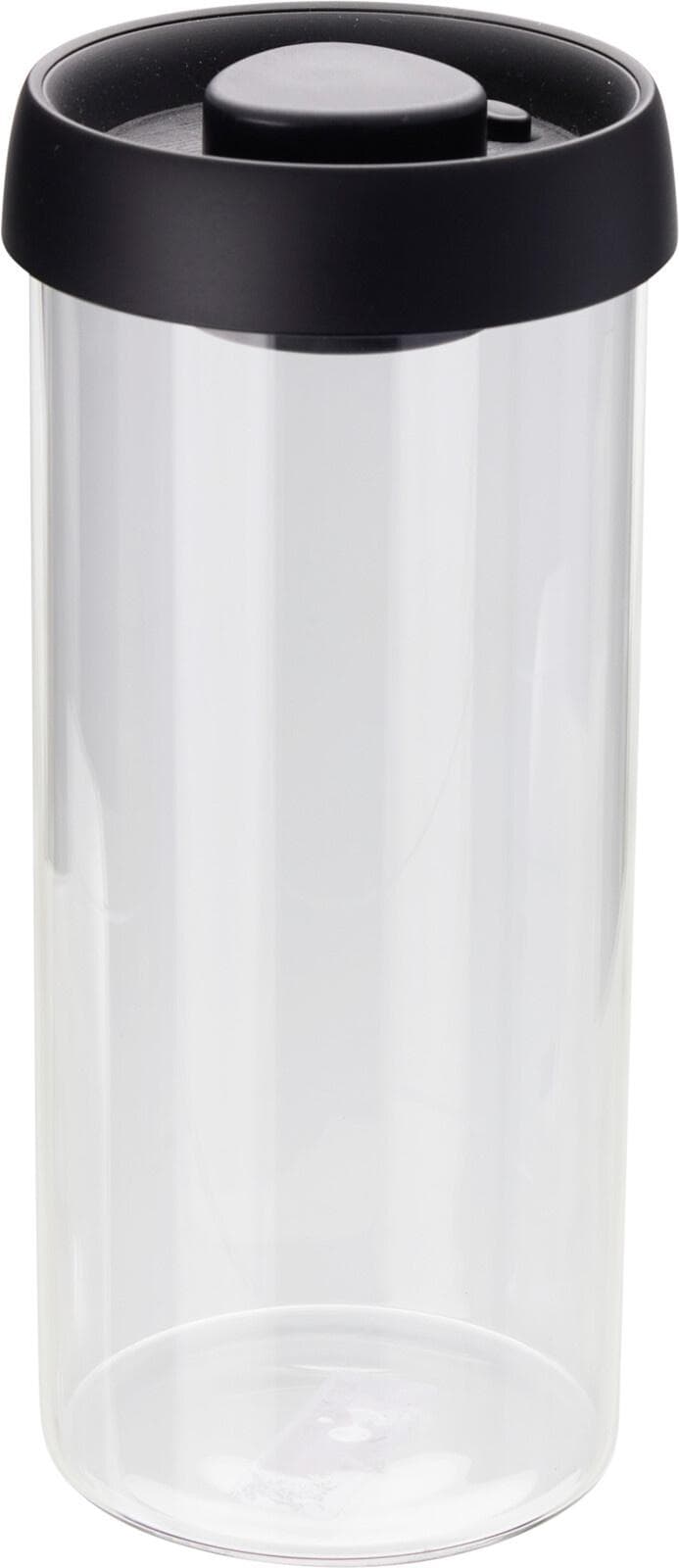 Vorratsdose Glas 1500 ml transparent/schwarz mit Vakuumverschluss