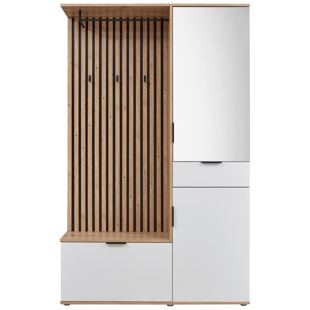 Xora Garderobe Weiß Eiche Artisan