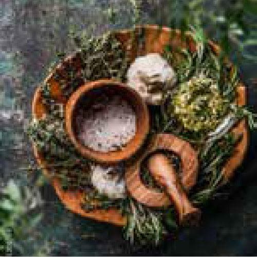 Glasbild HERB BOWL Mehrfarbig