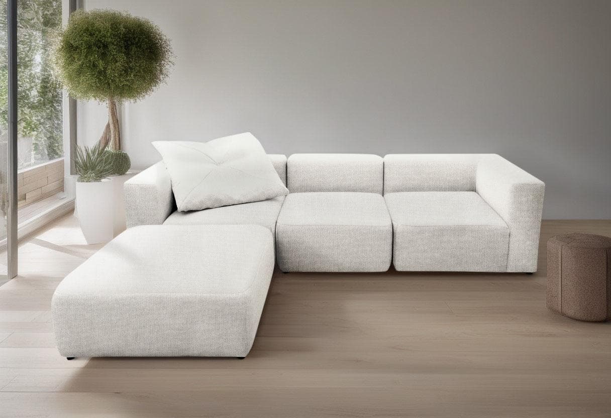 Individuelles Modulsofa mit Eckelementen und Hocker
