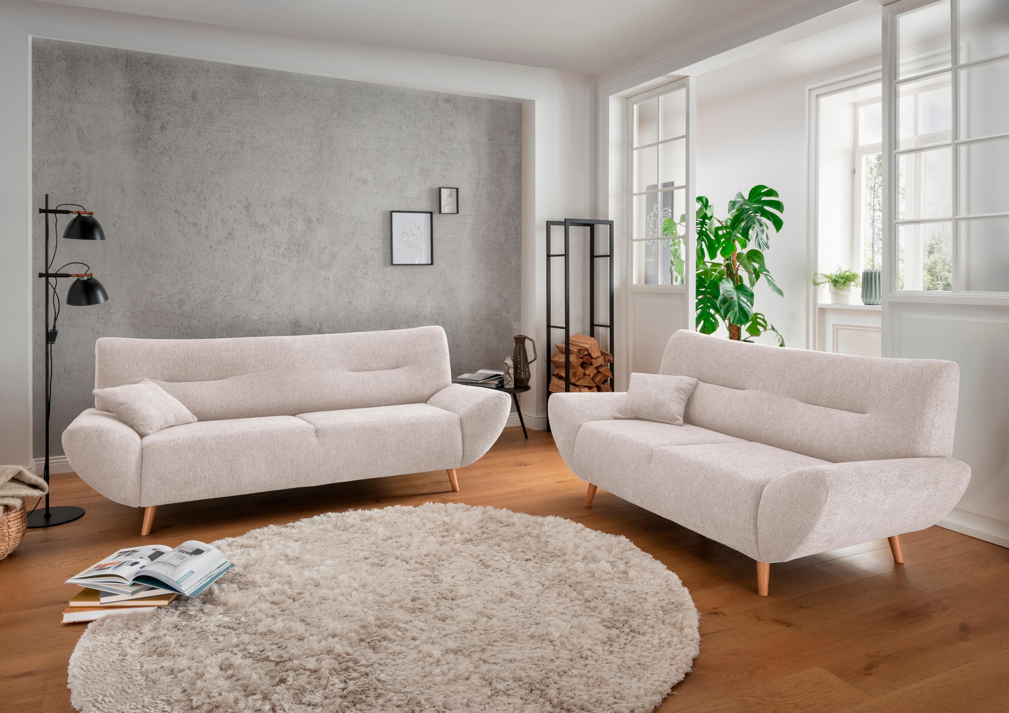 HOME AFFAIRE Polstergarnitur Drago Beige 3-Sitzer & 2-Sitzer Set