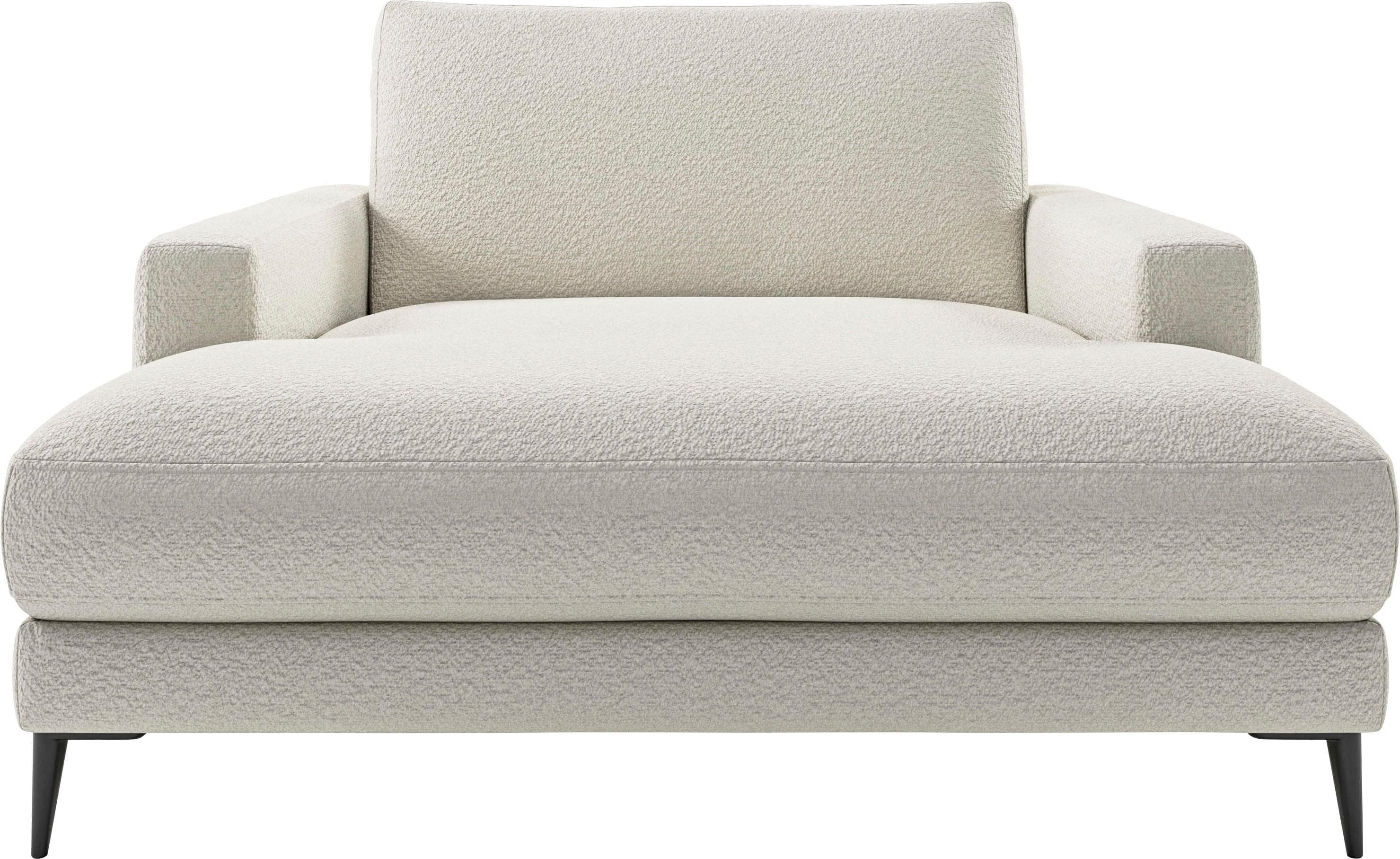 HOME AFFAIRE Chaiselongue Downtown Weiß Bouclé
