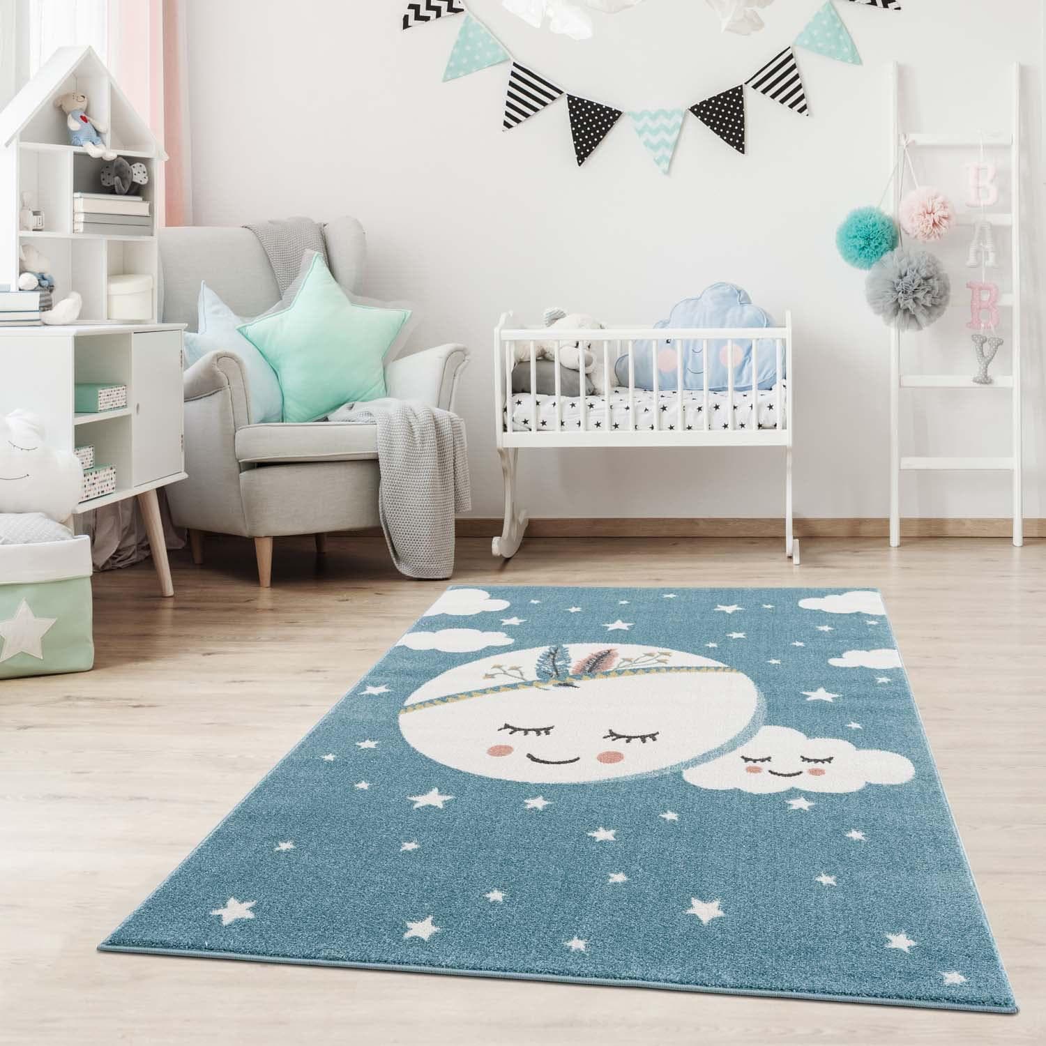 CARPET CITY Kinderteppich Anime9383 Blau Polypropylen Motiv