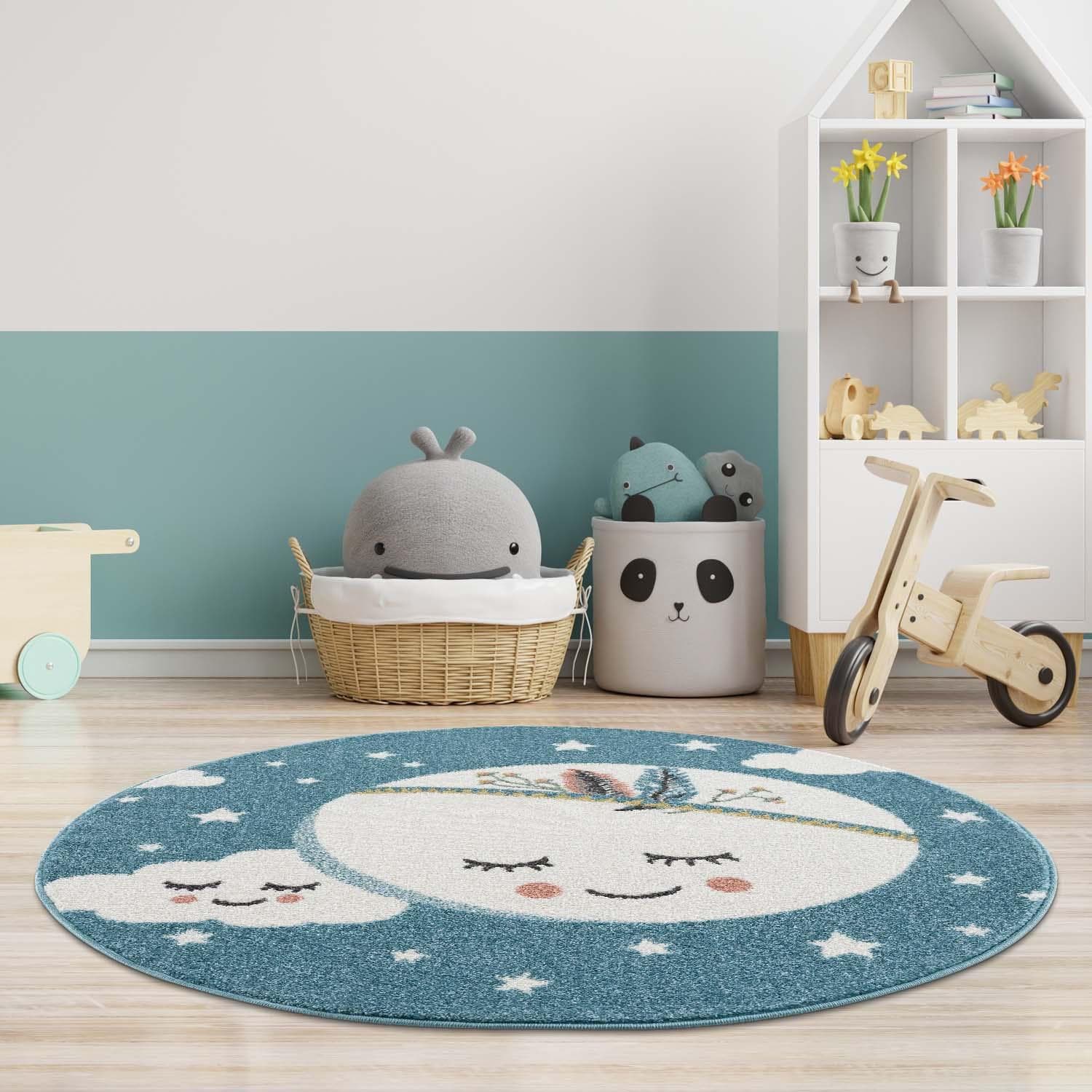 Kinderteppich CARPET CITY Anime9383 Blau Sternen-Teppich