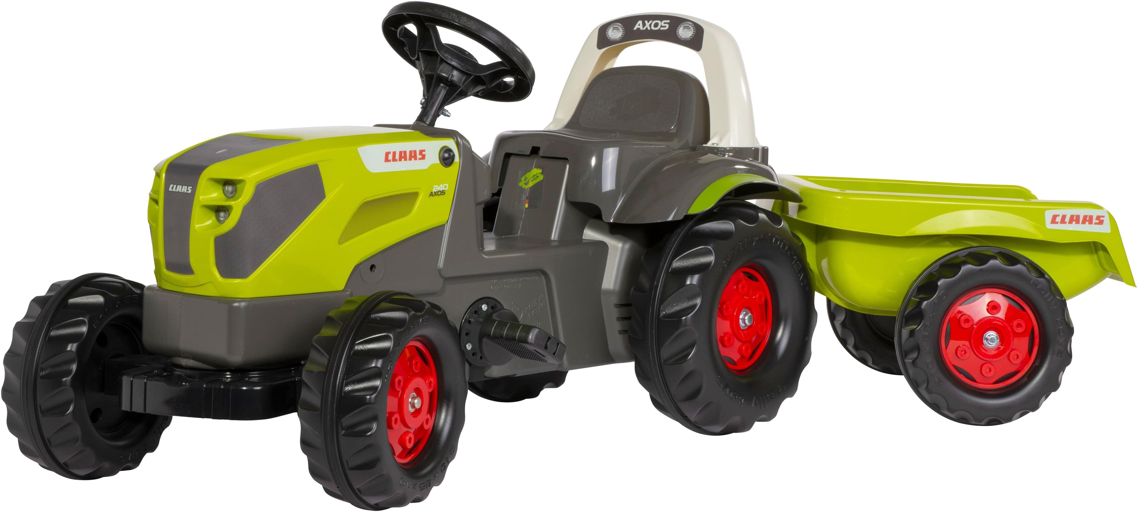 Trettraktor ROLLY TOYS 'rollyKid Claas Axos 240 mit Anhänger'