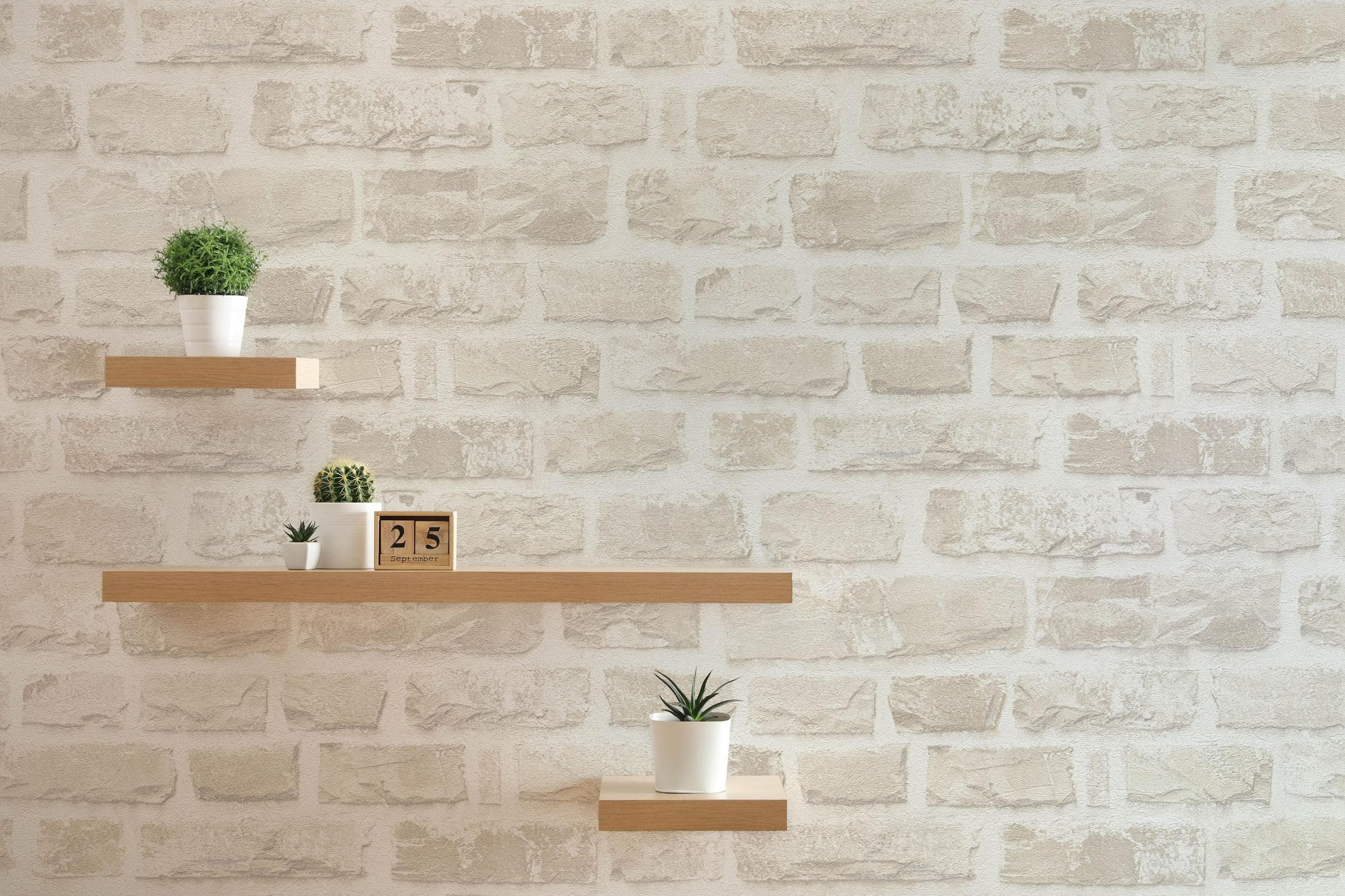 A.S. Création Natural Living Steintapete - Beige & Weiß, Nachhaltig