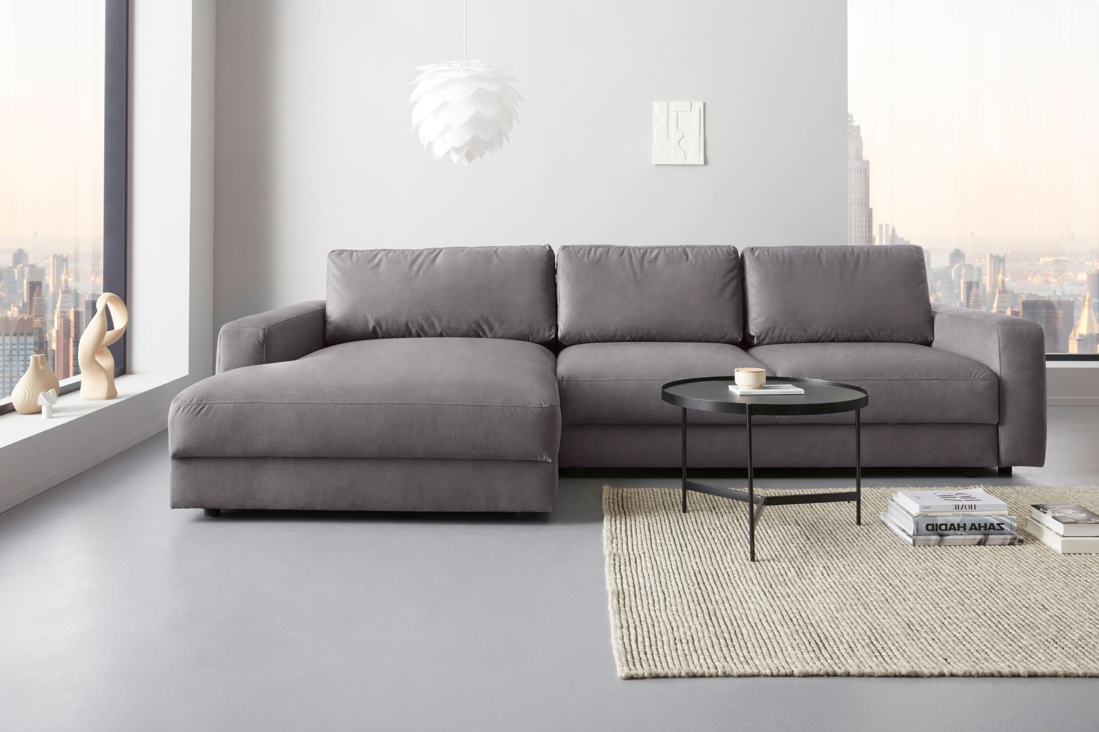 HOME AFFAIRE Ecksofa Bloomfield Grau L-Form mit Recamiere