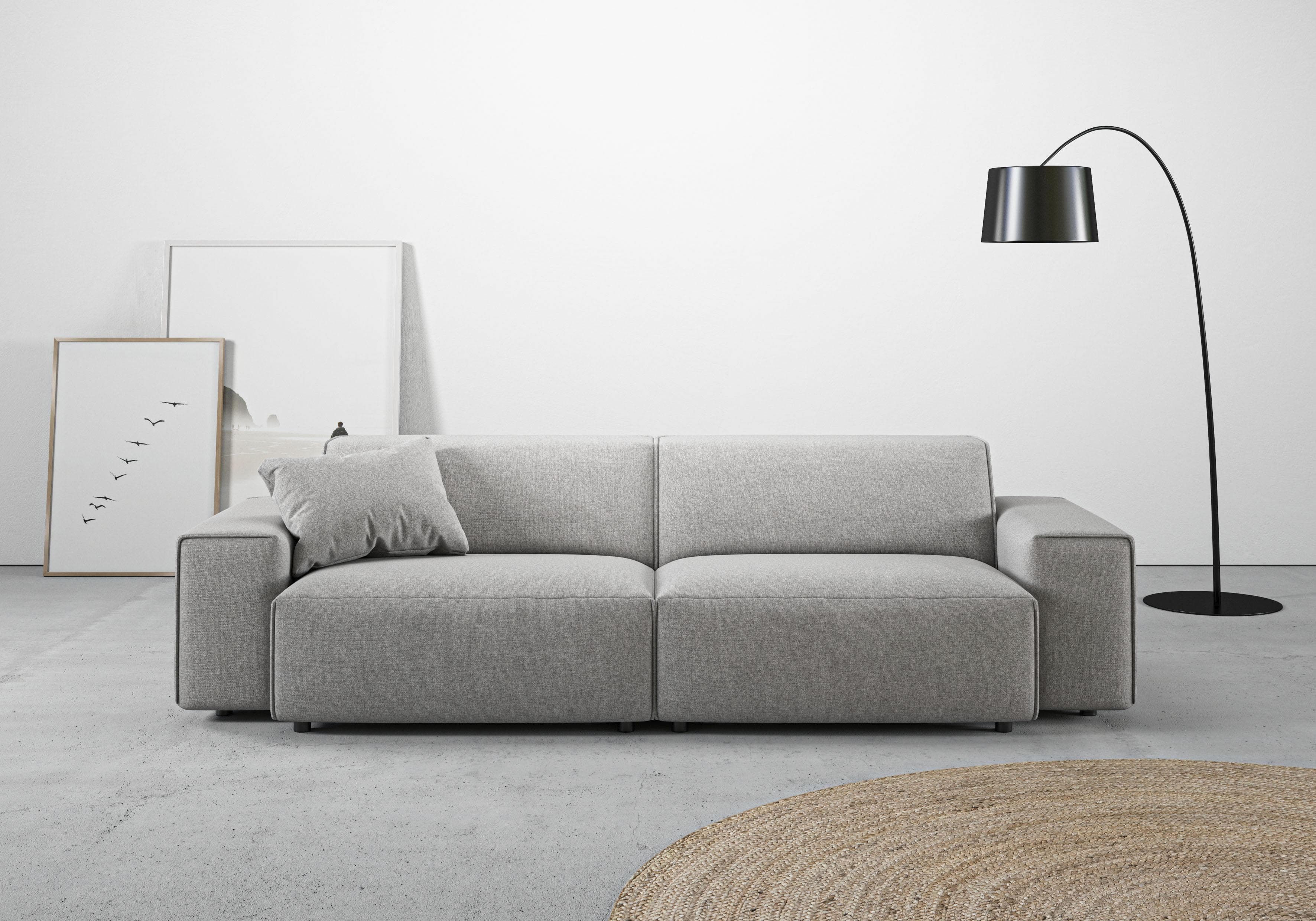 Home Affaire Big-Sofa Glimminge Grau 100% Polyester mit Zierkissen