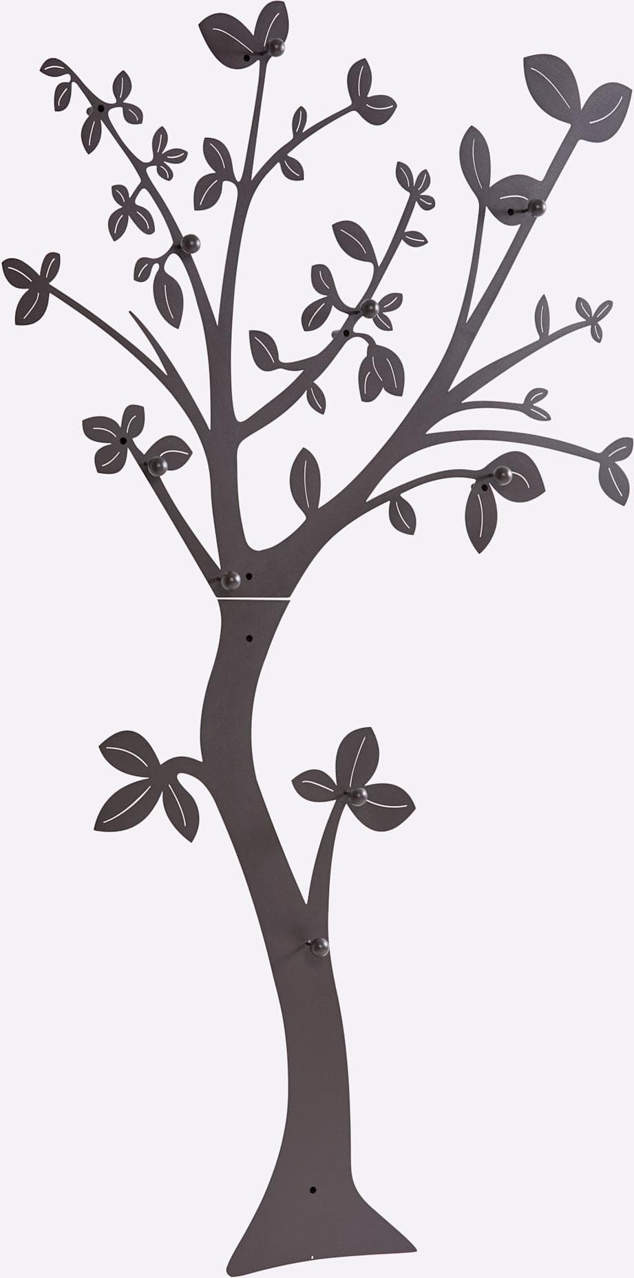 Wandgarderobe HEINE HOME Schwarzbraun Metall Baumoptik