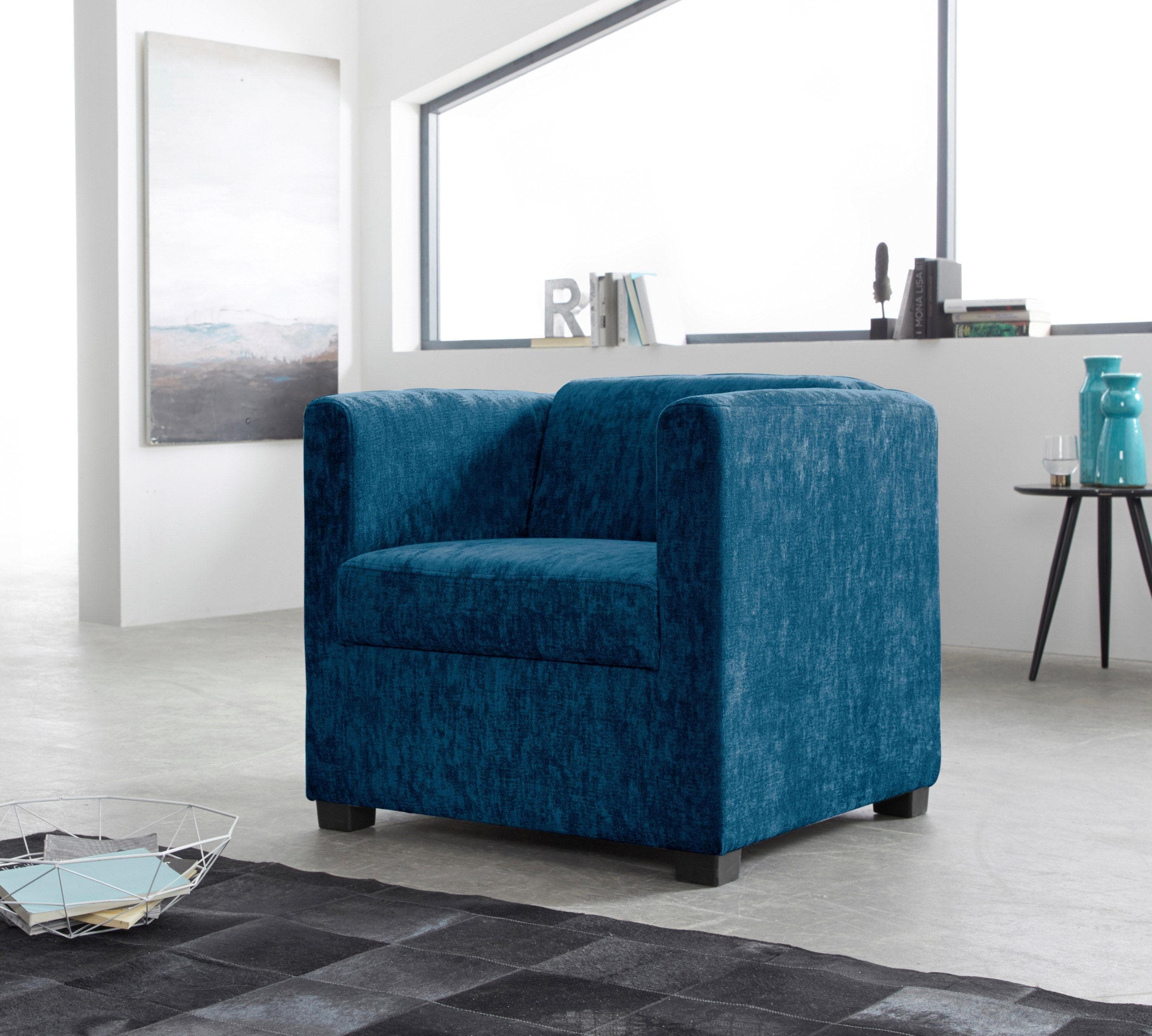 Home Affaire Sessel Bob Loungesessel Ocean Blau Luxus-Microfaser