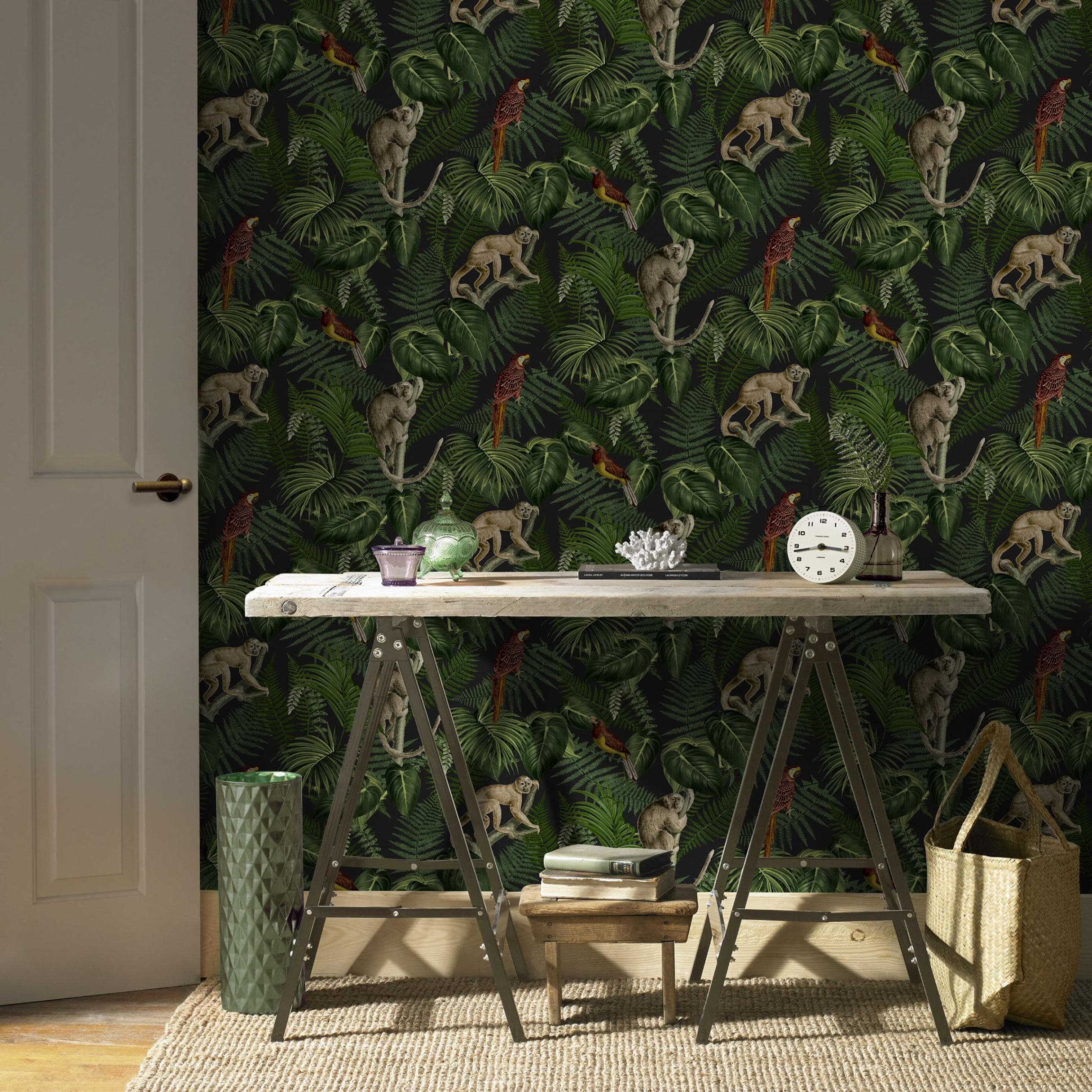 SUPERFRESCO EASY Vliestapete Into the Jungle Schwarz