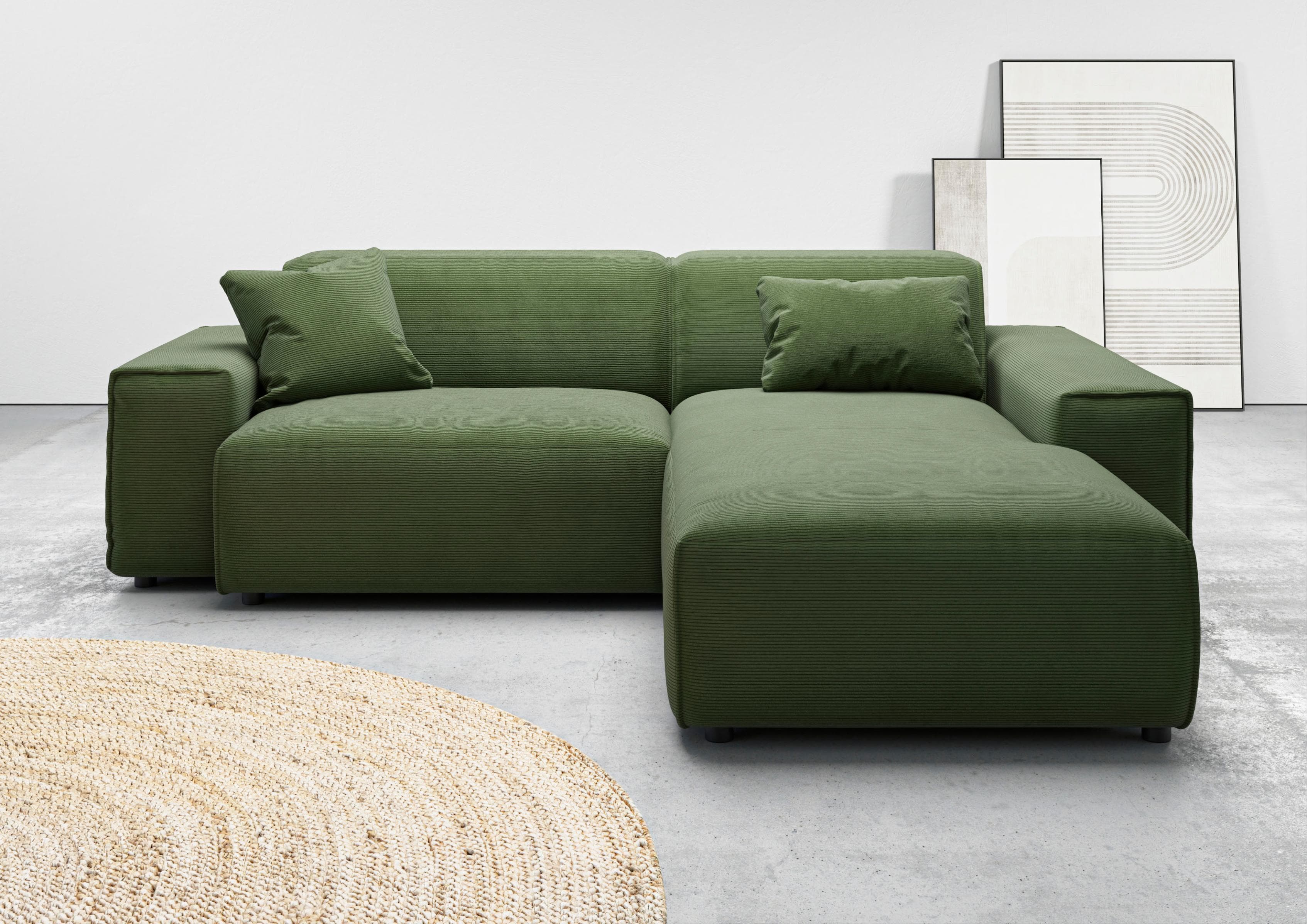 Home Affaire Ecksofa Glimminge L-Form Oliv Feincord