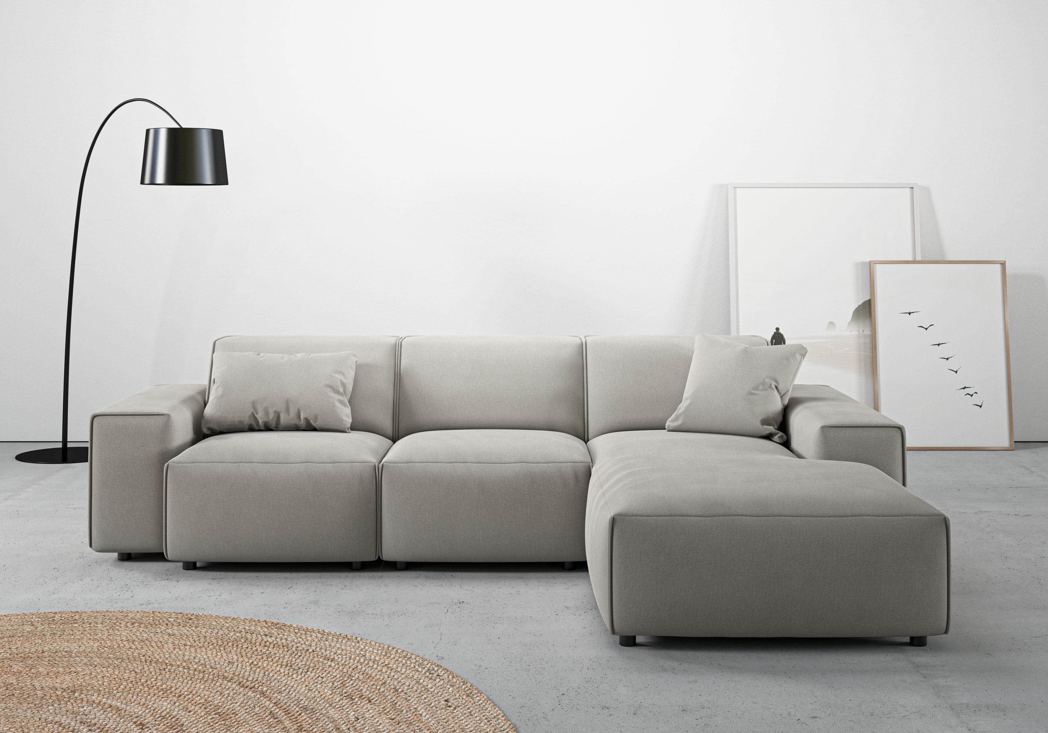 Ecksofa L-Form in Cord mit Easy Care Bezug