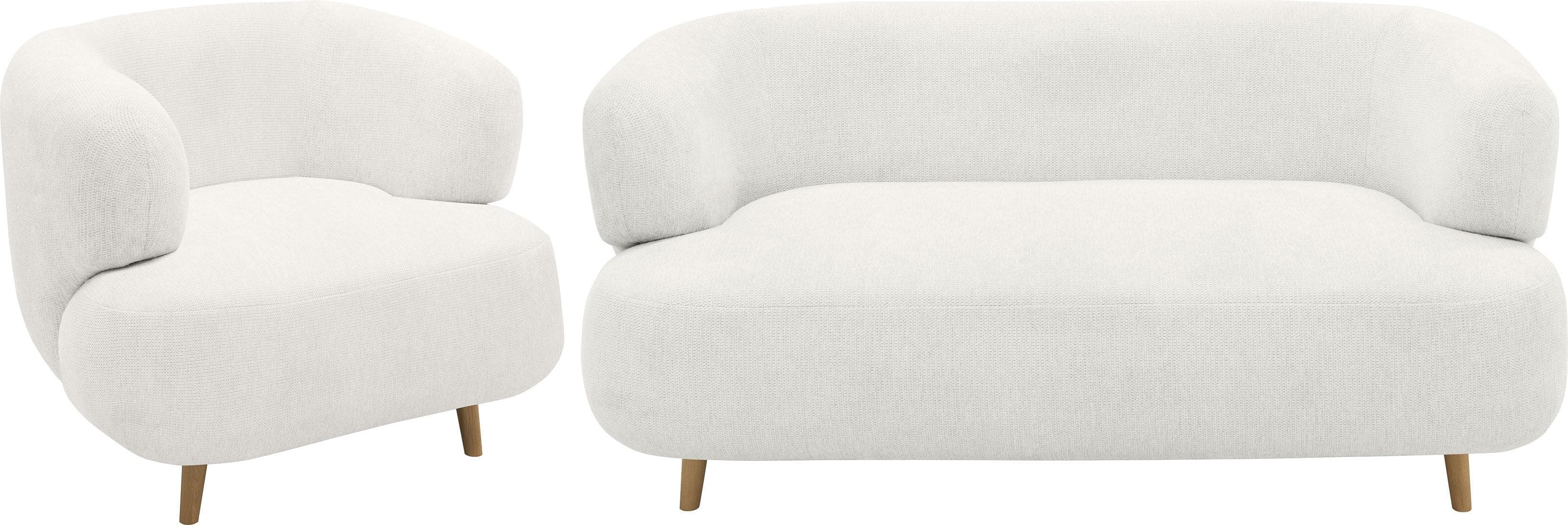 Runde Polstergarnitur - 2-Sitzer & Sessel in organischer Form