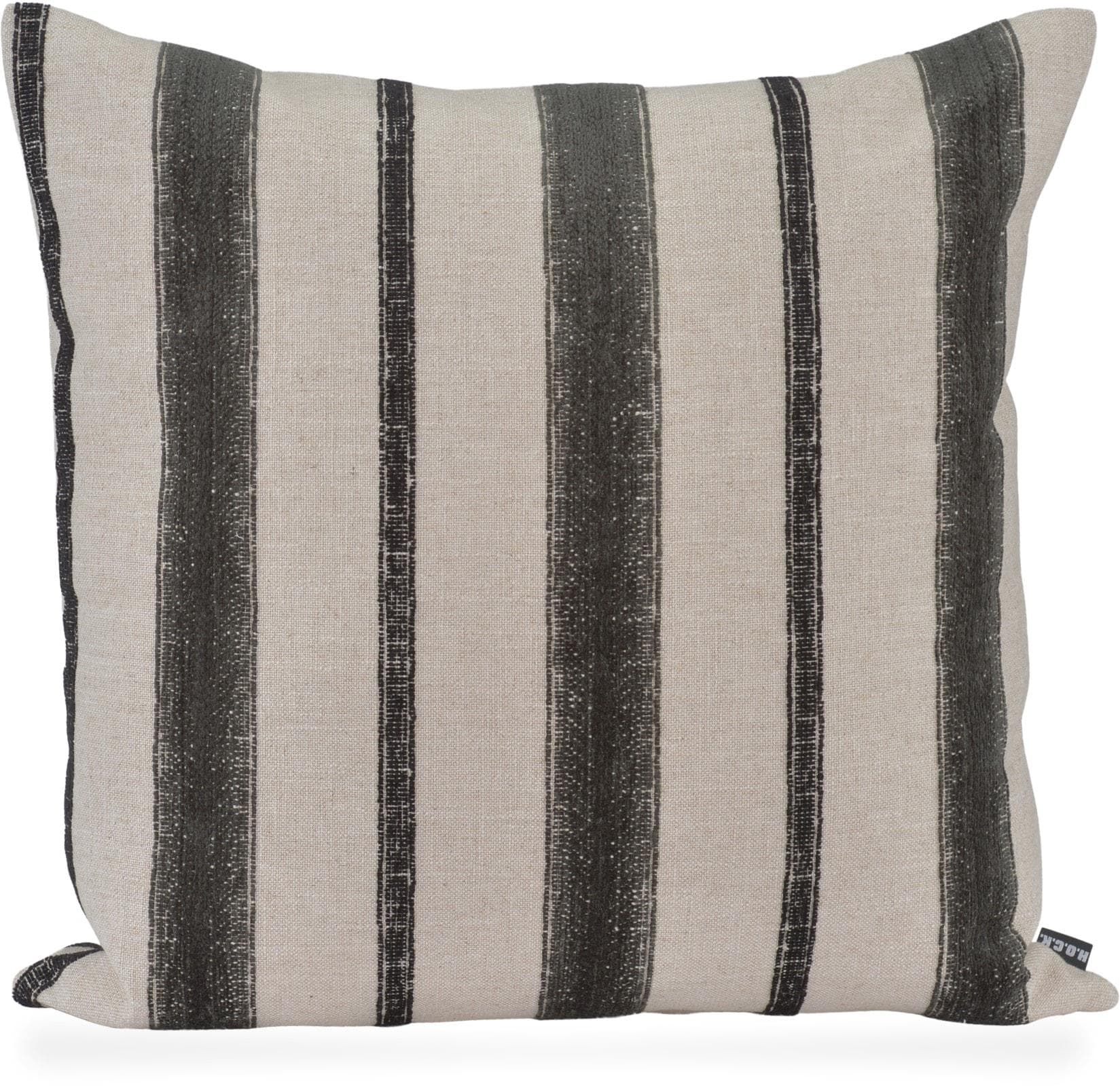 H.O.C.K. Dekokissen Collin Schwarz Gestreift Leinen Polyester