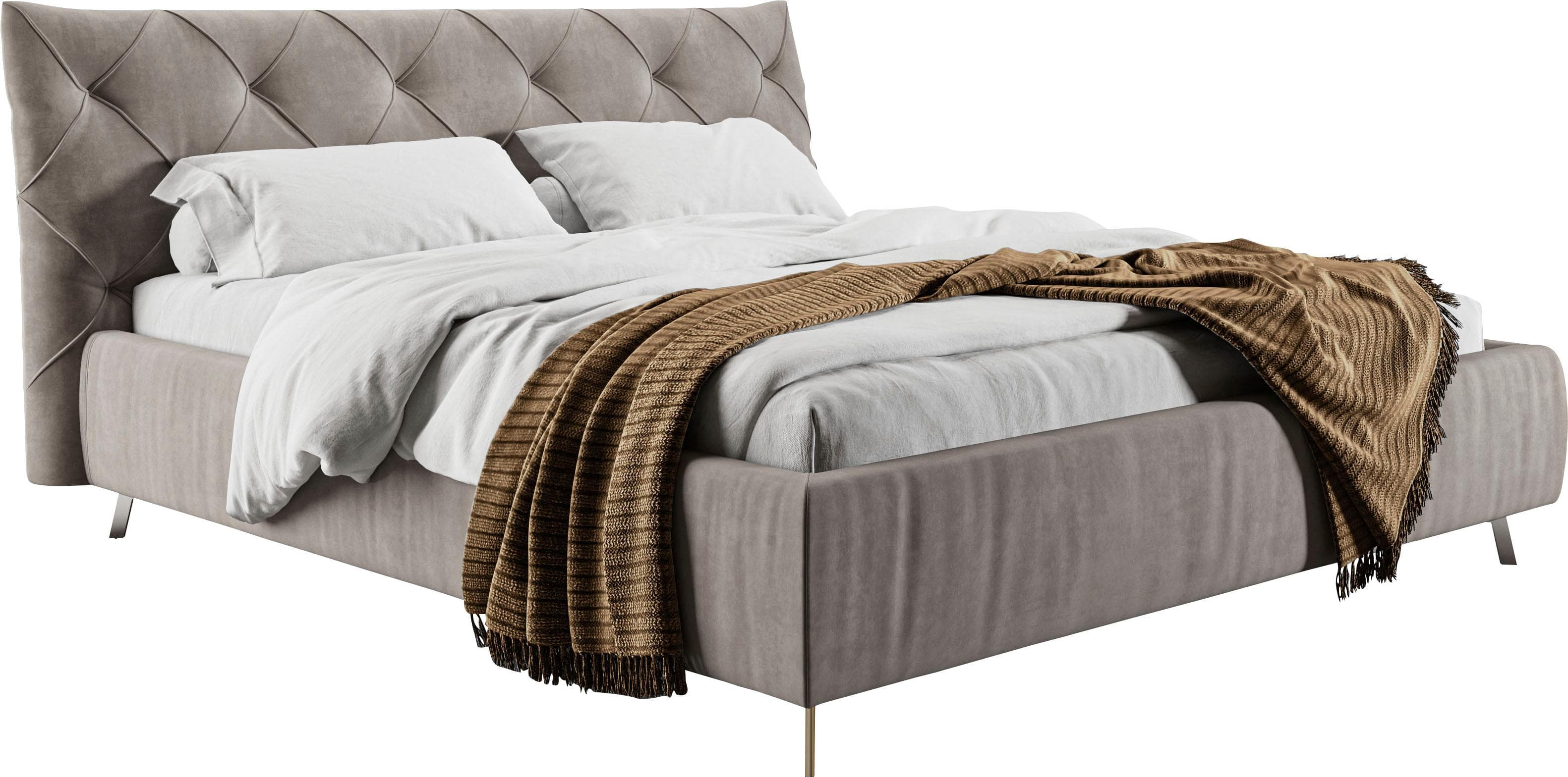 HOME AFFAIRE Polsterbett Elloree Silber 200x220 cm