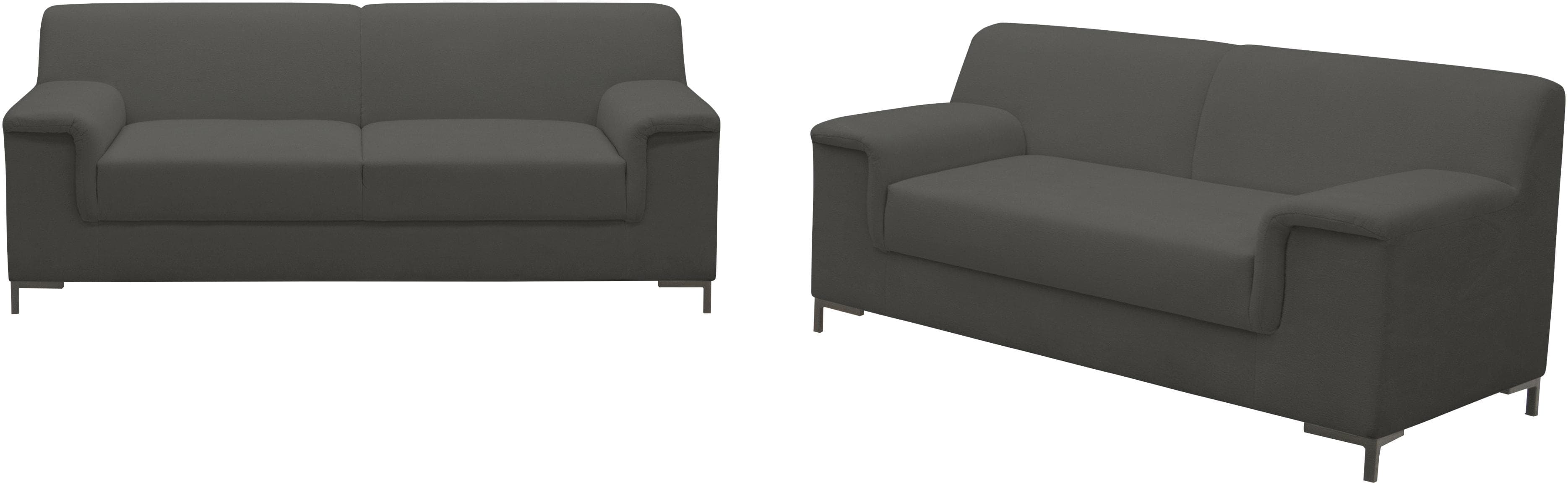 HOME AFFAIRE Jamie 2 Polstergarnitur Grau 2-tlg. Modern