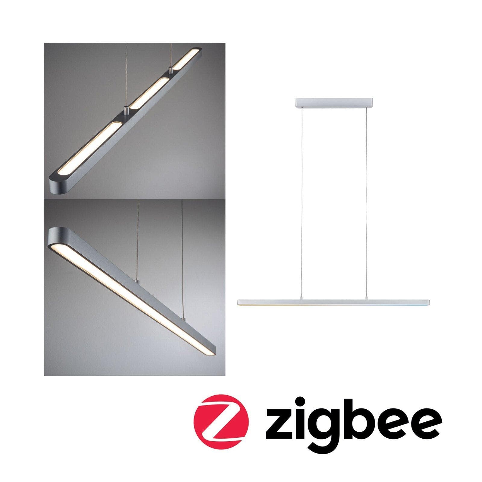 PAULMANN LED Pendelleuchte Lento Smart Home Grau Chrom
