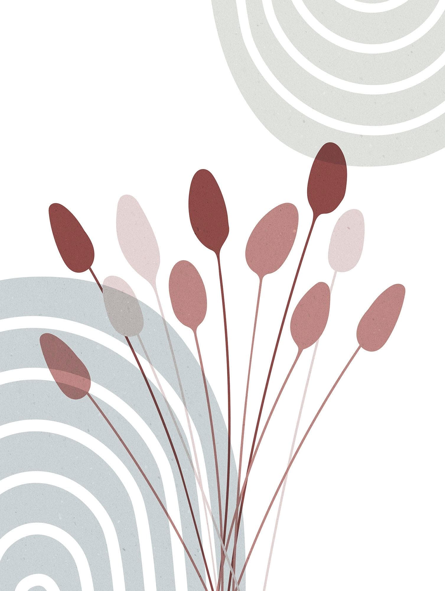 Komar Bohemian Cattail Wandbild Pastell Natur