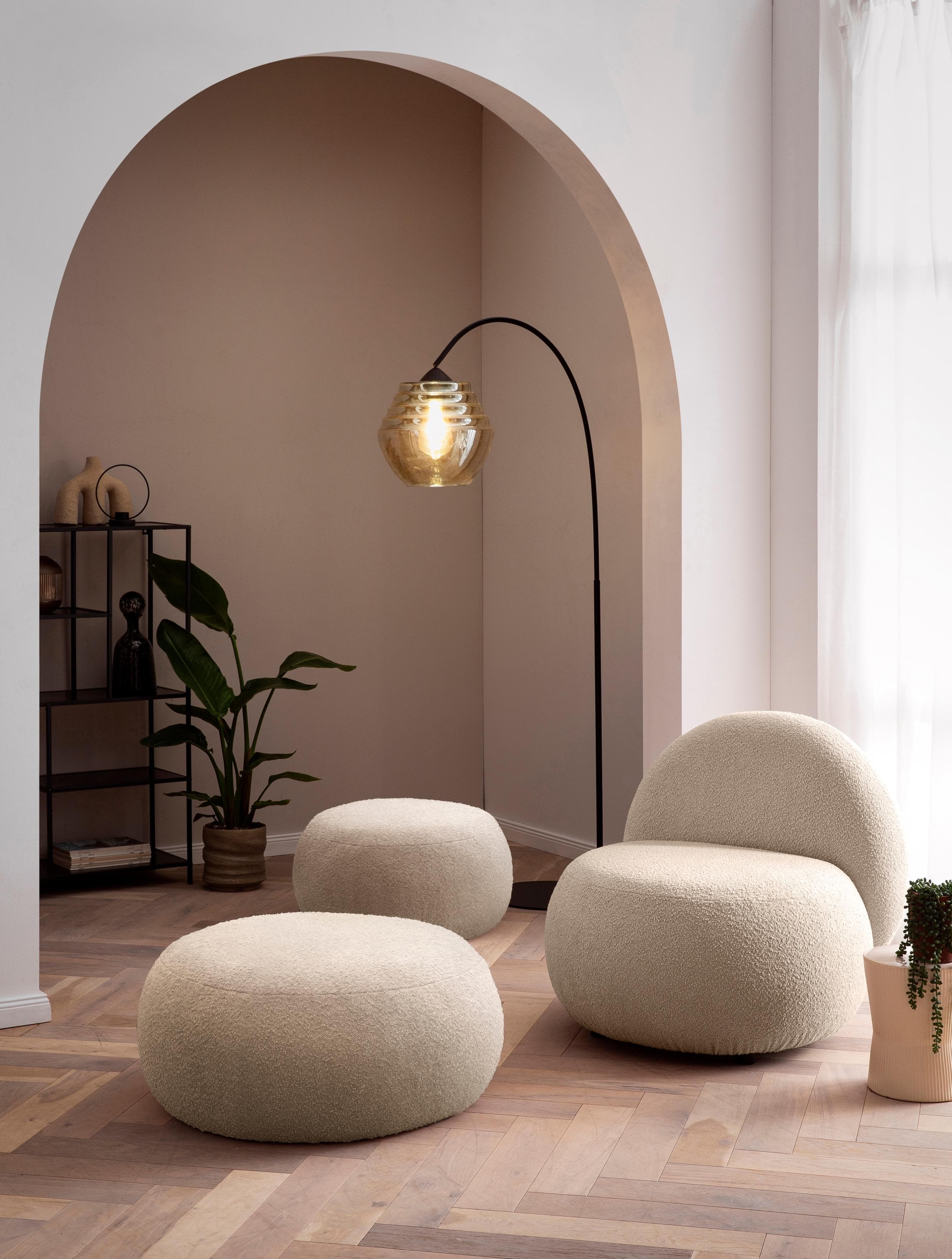 Home Affaire Polsterhocker Mithras I Taupe Bouclé