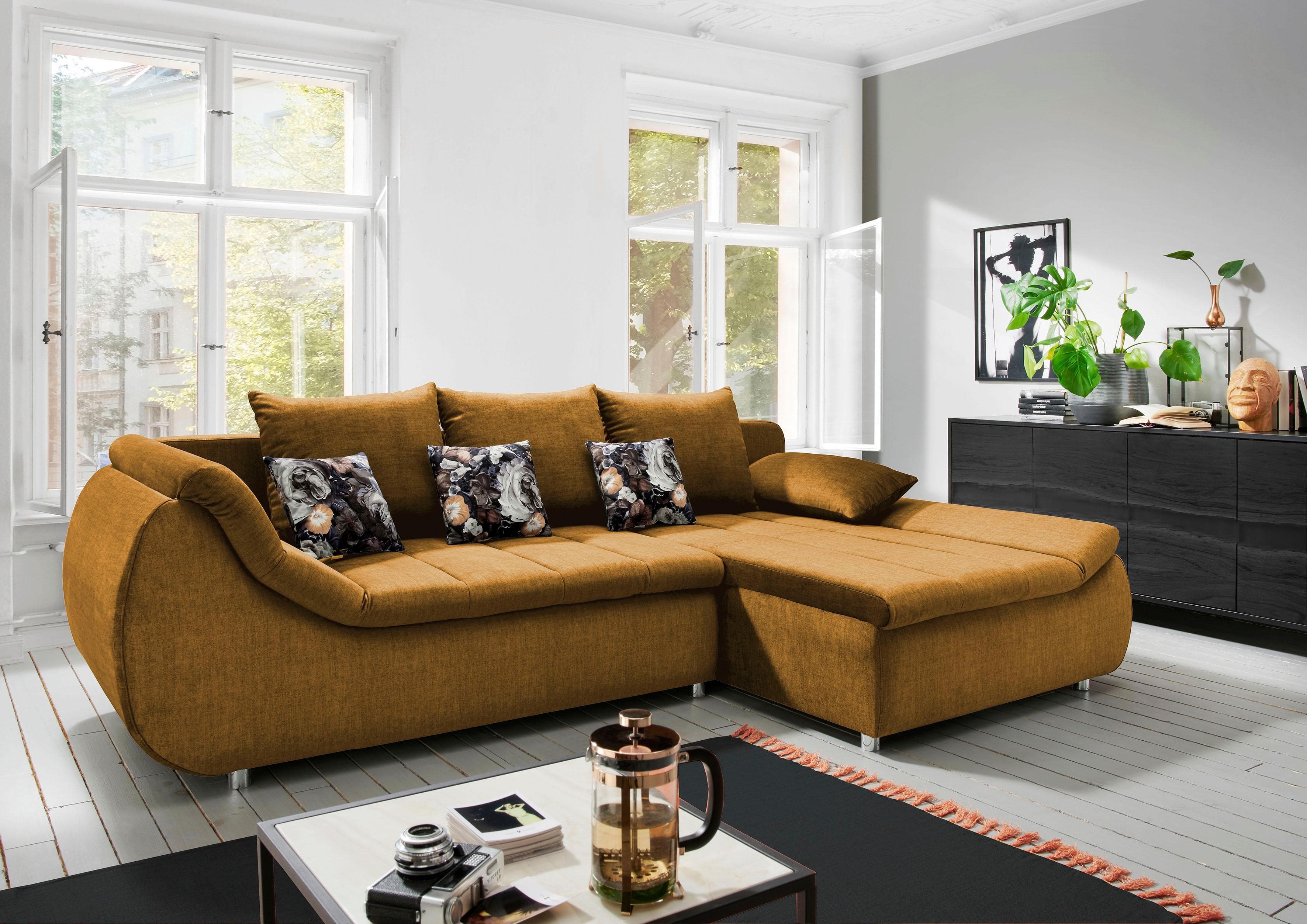 HOME AFFAIRE Ecksofa Imolaa Gelb L-Form mit Bettfunktion