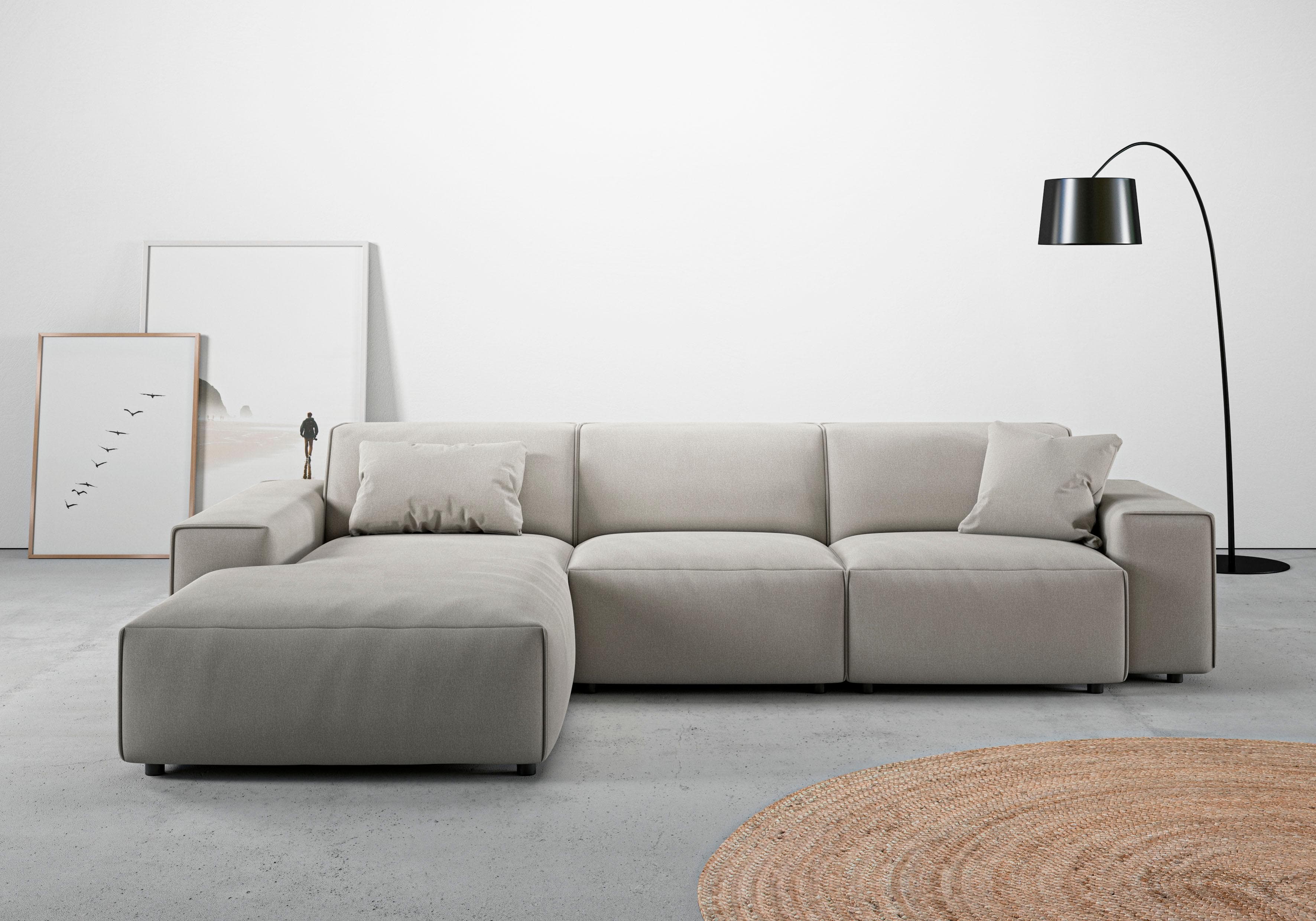 HOME AFFAIRE Ecksofa Glimminge Hellgrau L-Form mit Recamiere