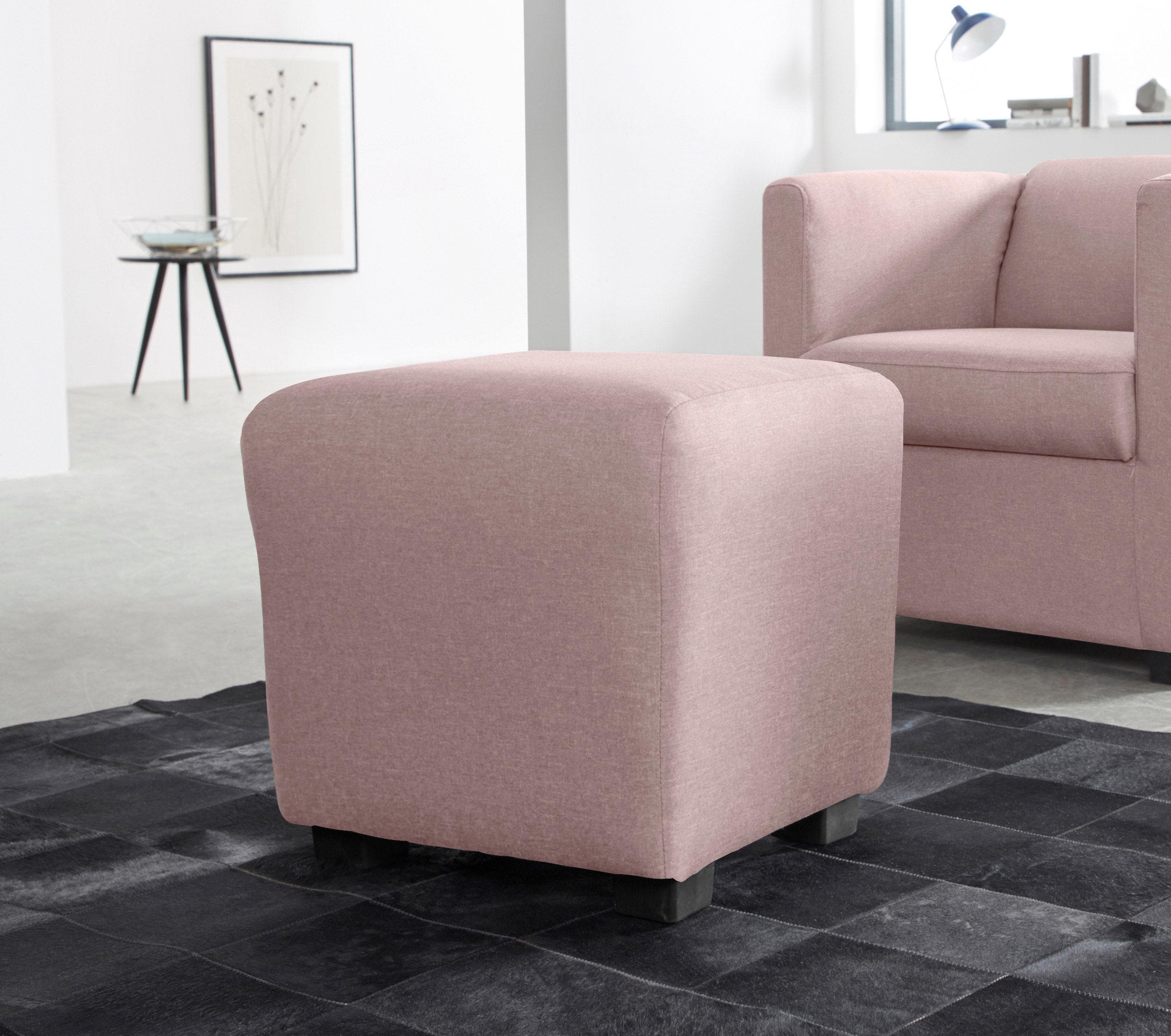 Home Affaire Polsterhocker Bob Chenille Flamingo-Rosa