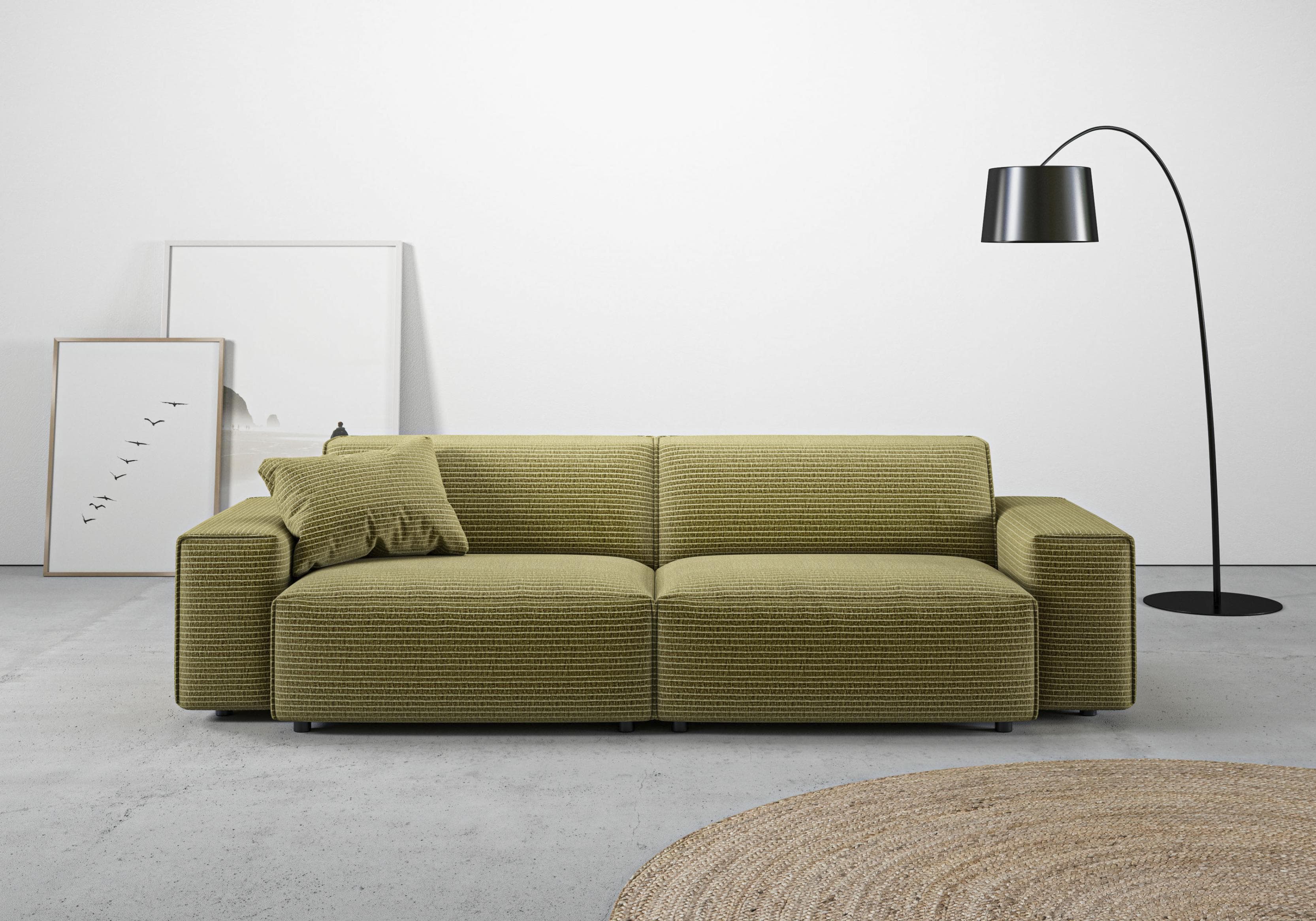HOME AFFAIRE Big-Sofa Glimminge Pistazie Polyester