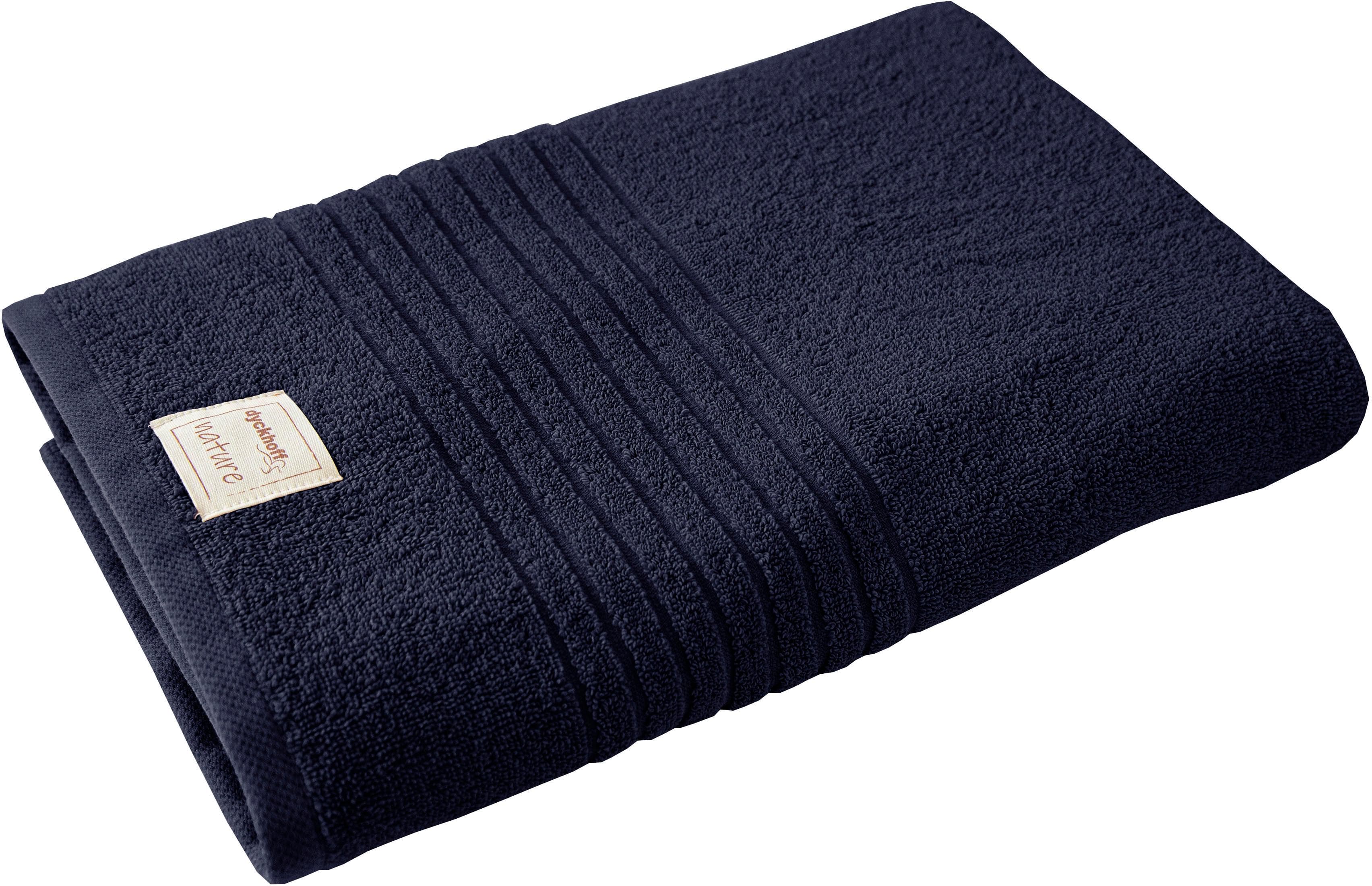 Dyckhoff Duschtuch Nature: Nachhaltiges Frottier in Marineblau aus Bio-Baumwolle