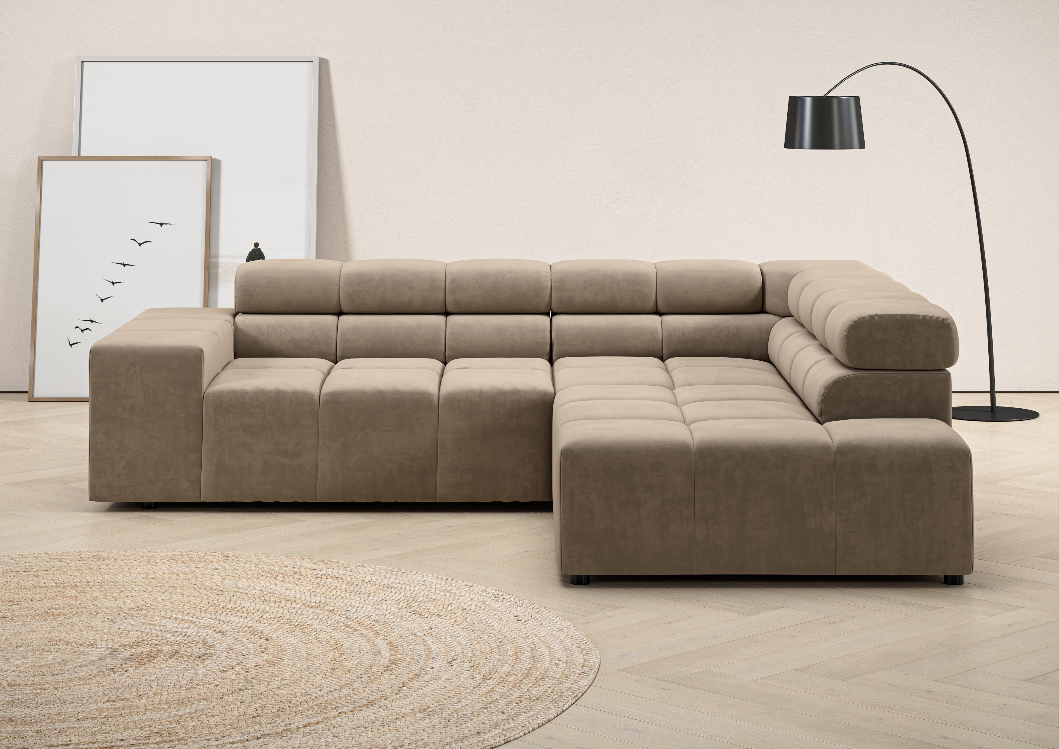 Home Affaire Ecksofa Ancona L-Form Beige mit Sitztiefenverstellung